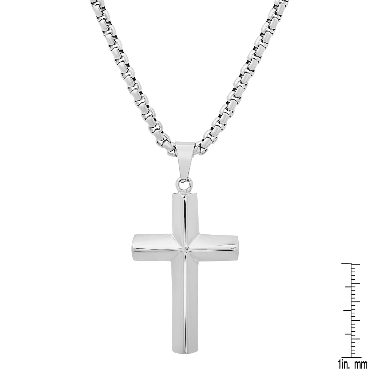 18K Gold Plated Stainless Steel Knife Edge Cross Pendant - Image 6
