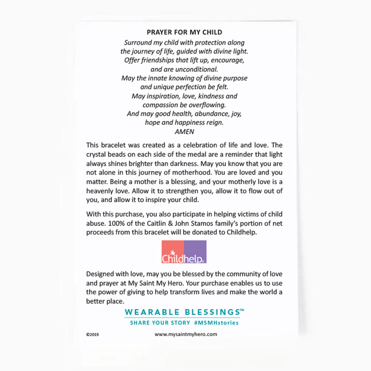 A Mother's Love Blessing for My Child Bracelet - Image 10