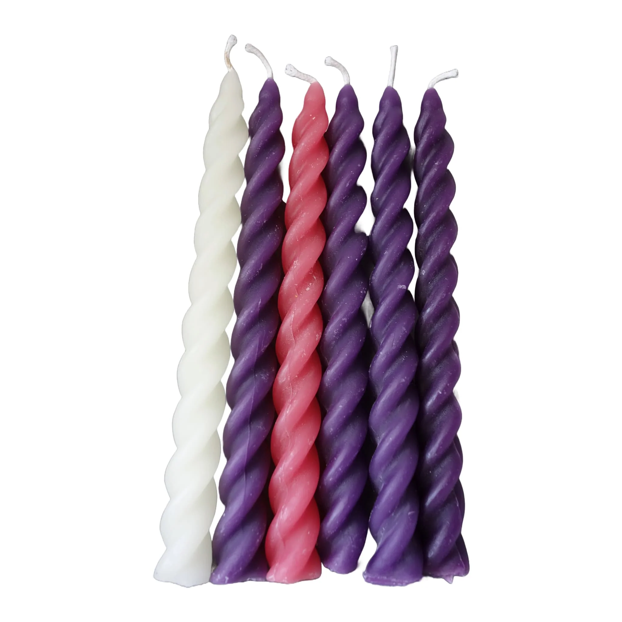 Advent candles pure beeswax twisted spiral candles 7.25 inches - Image 3