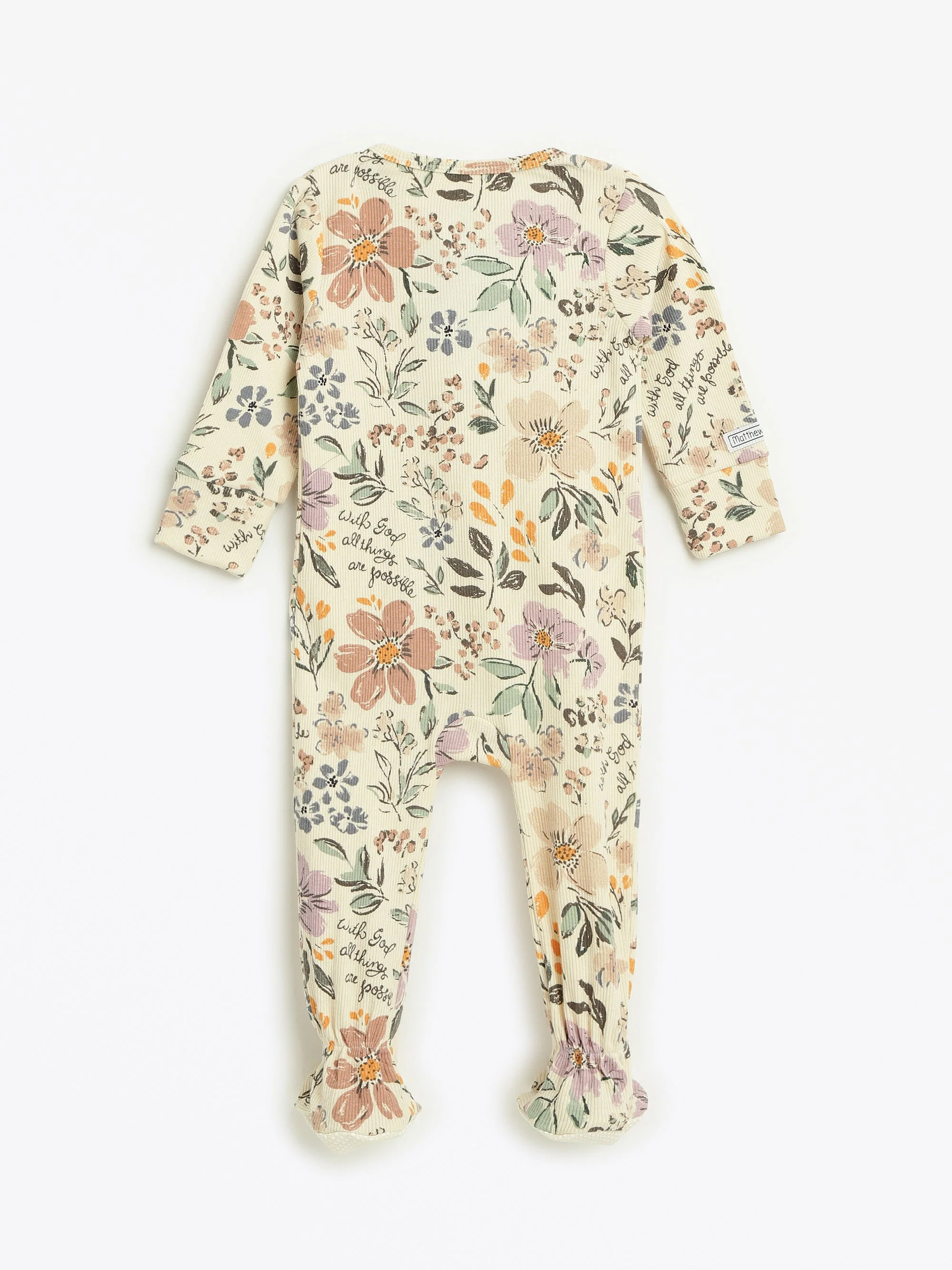 All Things Are Possible Footed Onesie PJ Ribbed Cotton-Bamboo Blend - Image 4