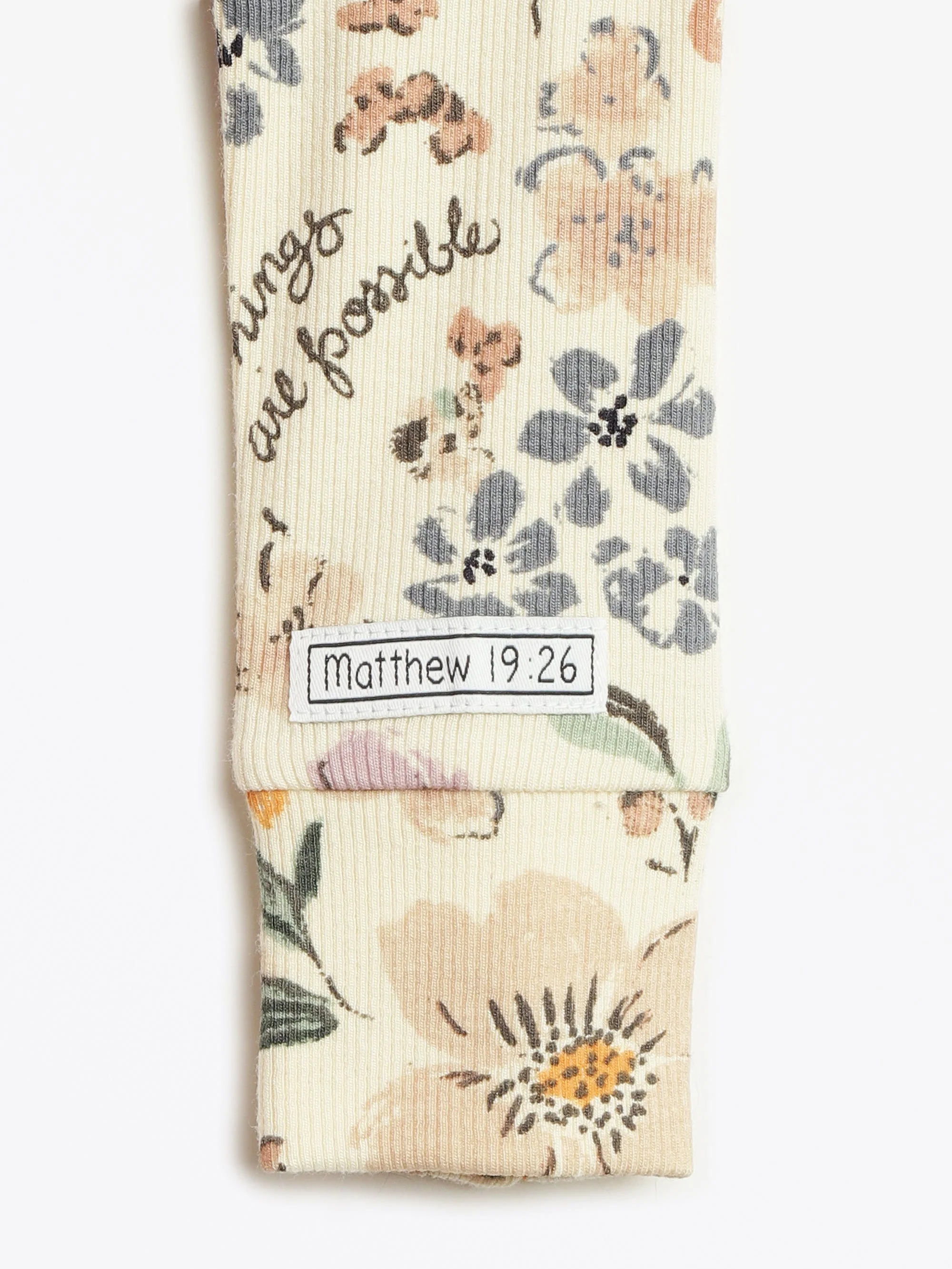 All Things Are Possible Footed Onesie PJ Ribbed Cotton-Bamboo Blend - Image 5