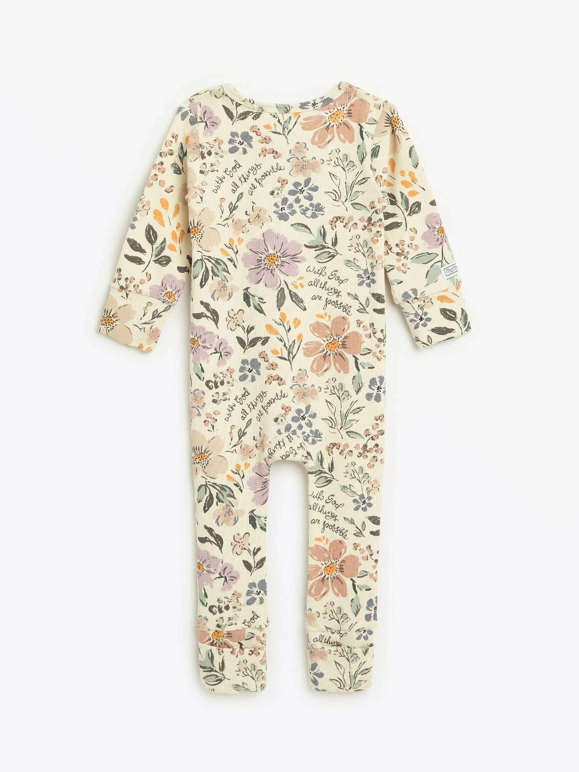All Things Are Possible Footless Onesie PJ Ribbed Cotton-Bamboo Blend - Image 3