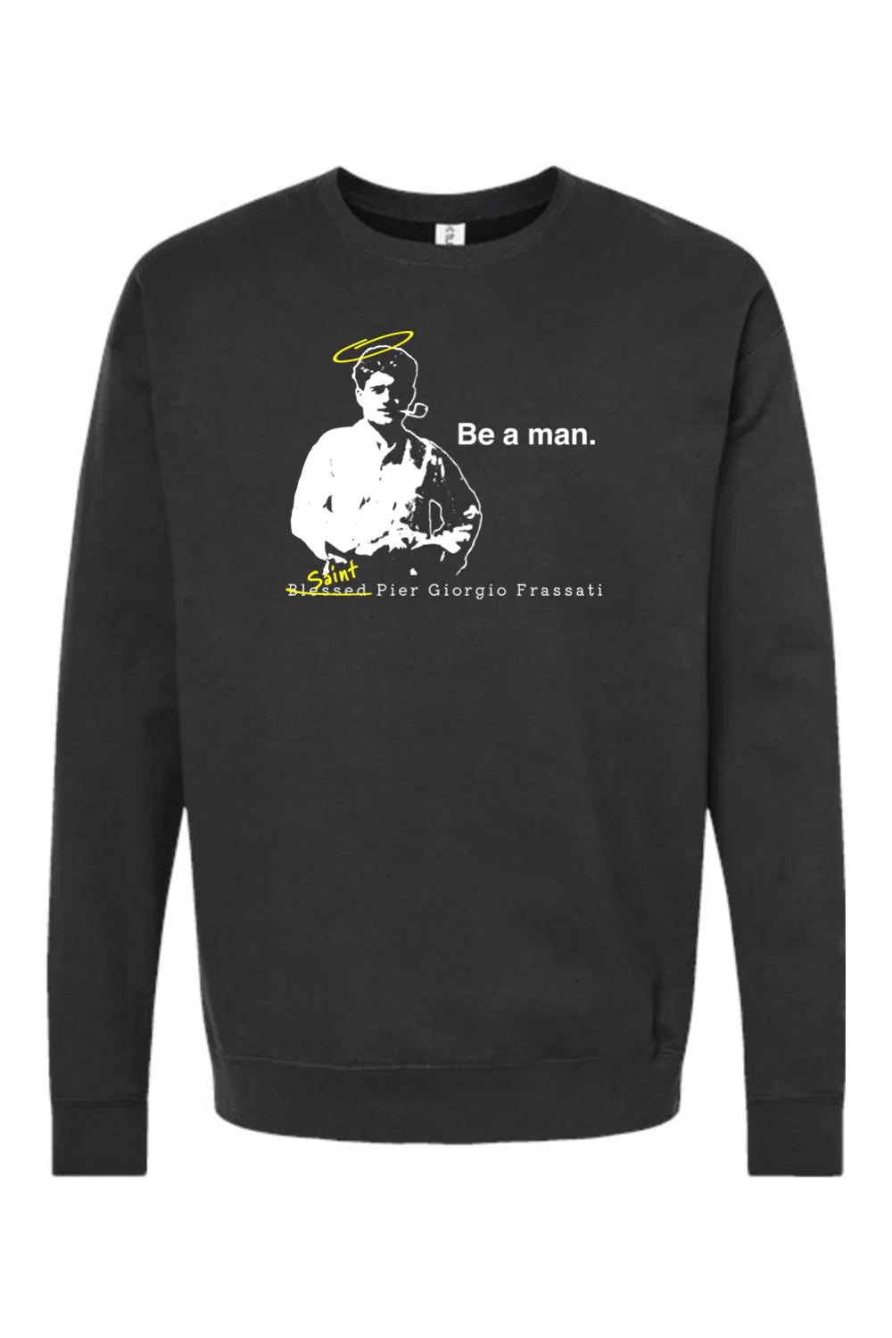 Be a Man - St. Pier Giorgio Frassati Crewneck Sweatshirt - Image 3