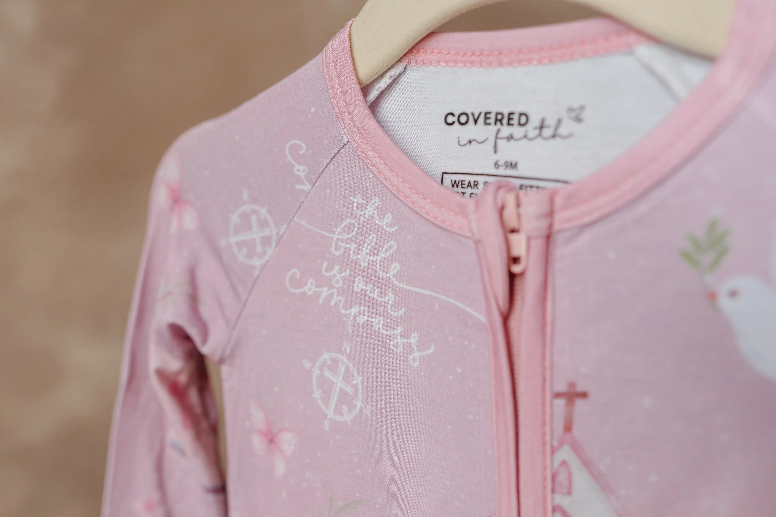Bible is Our Compass Bamboo Footed Onesie Pajama - Image 3