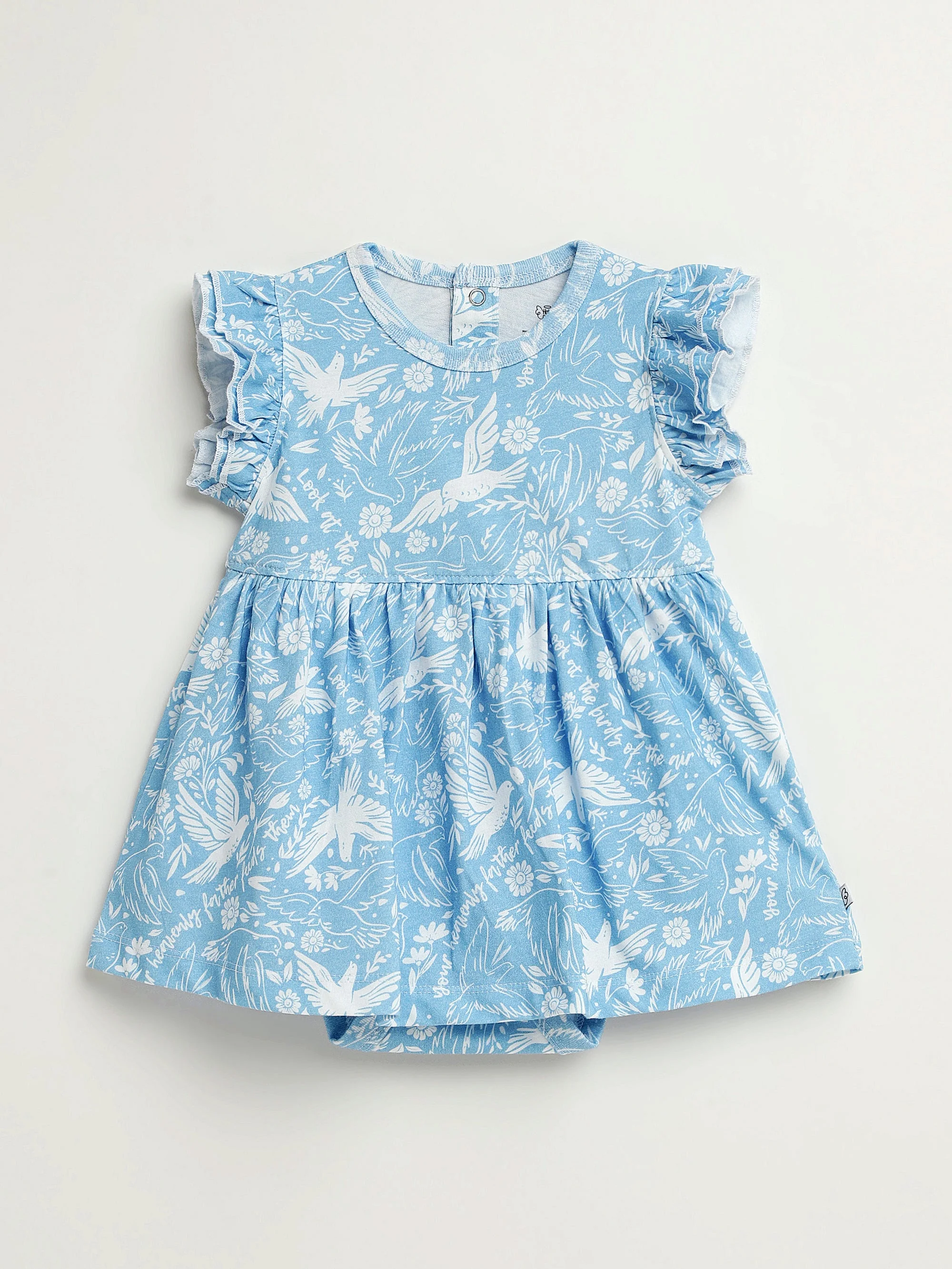Birds of the Air Short Sleeve Twirl Dress Bodysuit Cotton