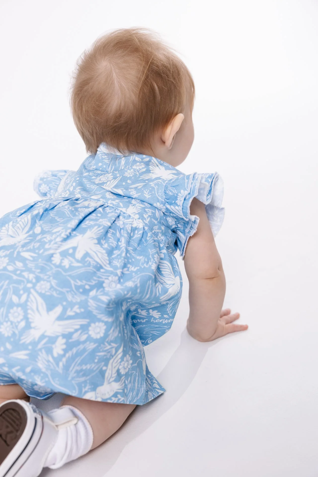 Birds of the Air Short Sleeve Twirl Dress Bodysuit Cotton - Image 6