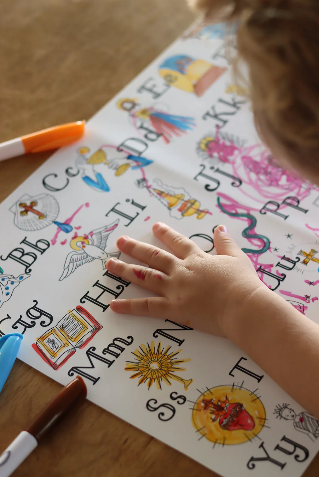 Catholic ABC Reusable Coloring Placemat - Image 4