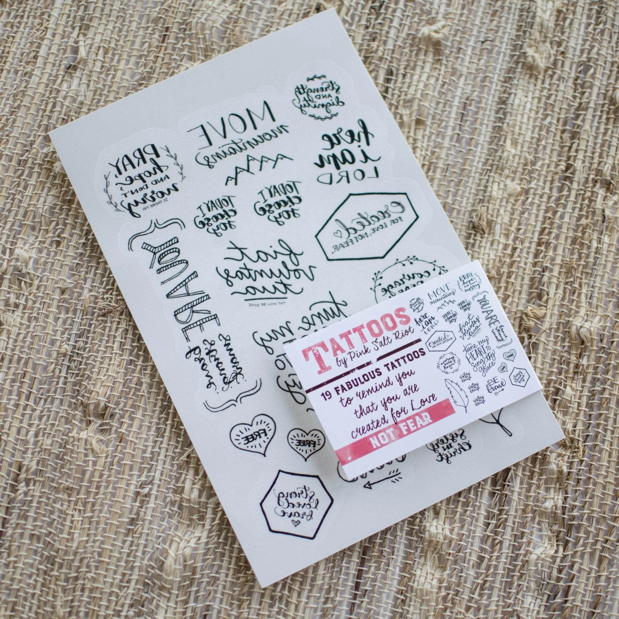 Christian Temporary Tattoos Set - Created for Love - Image 2