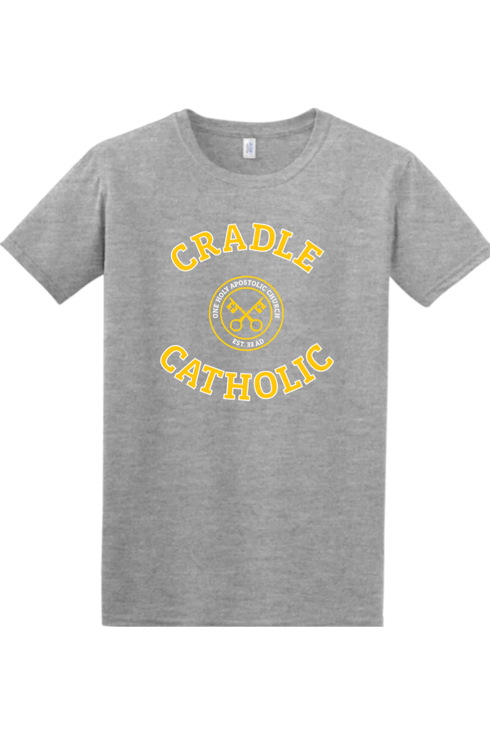 Cradle Catholic Block Adult T-Shirt - Image 4