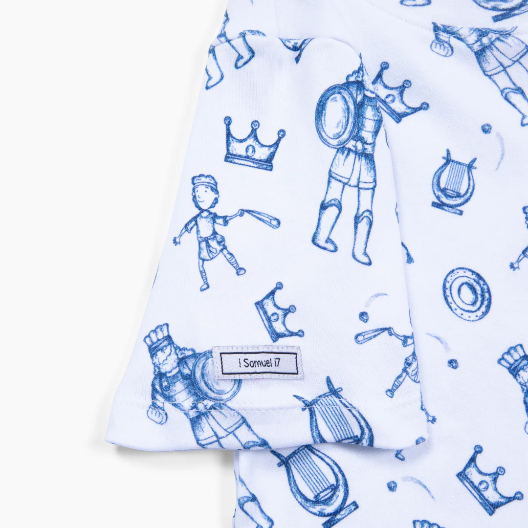 David & Goliath Blue PJ Shorts Set Cotton - Image 4
