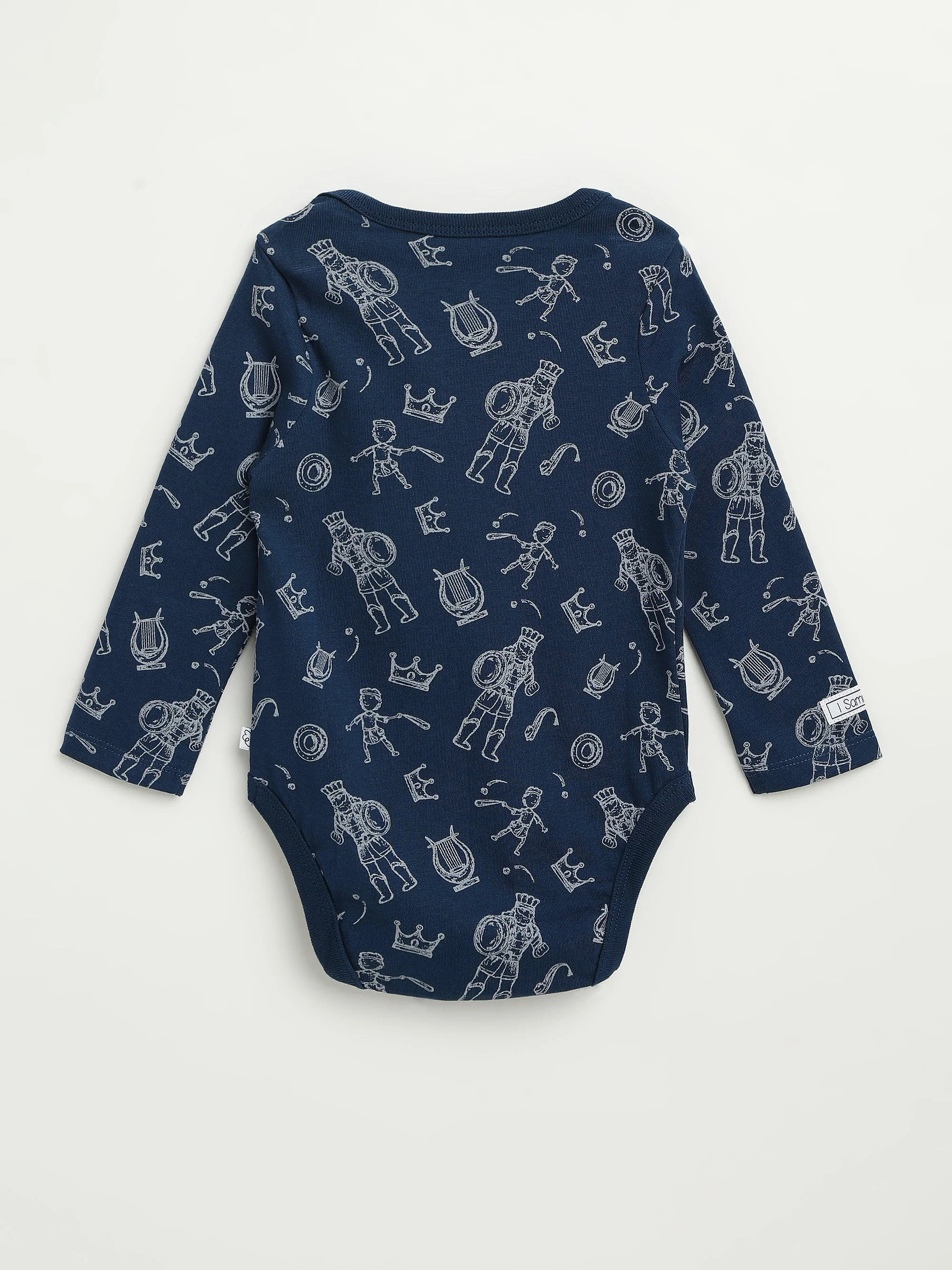 David & Goliath Sailor Blue Long Sleeve Bodysuit Cotton - Image 3