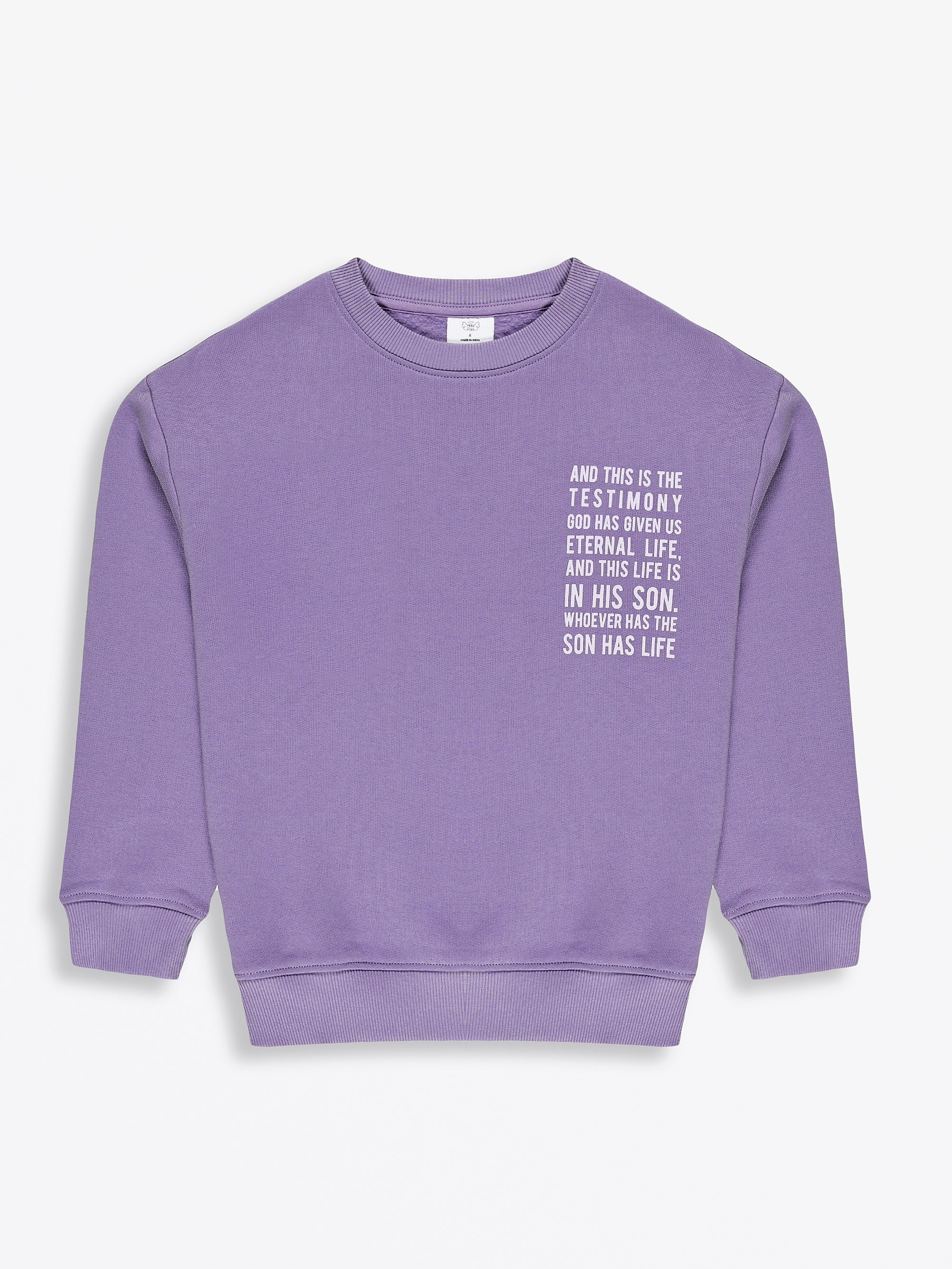 Eternal Life Purple Fleece Crewneck - Image 2