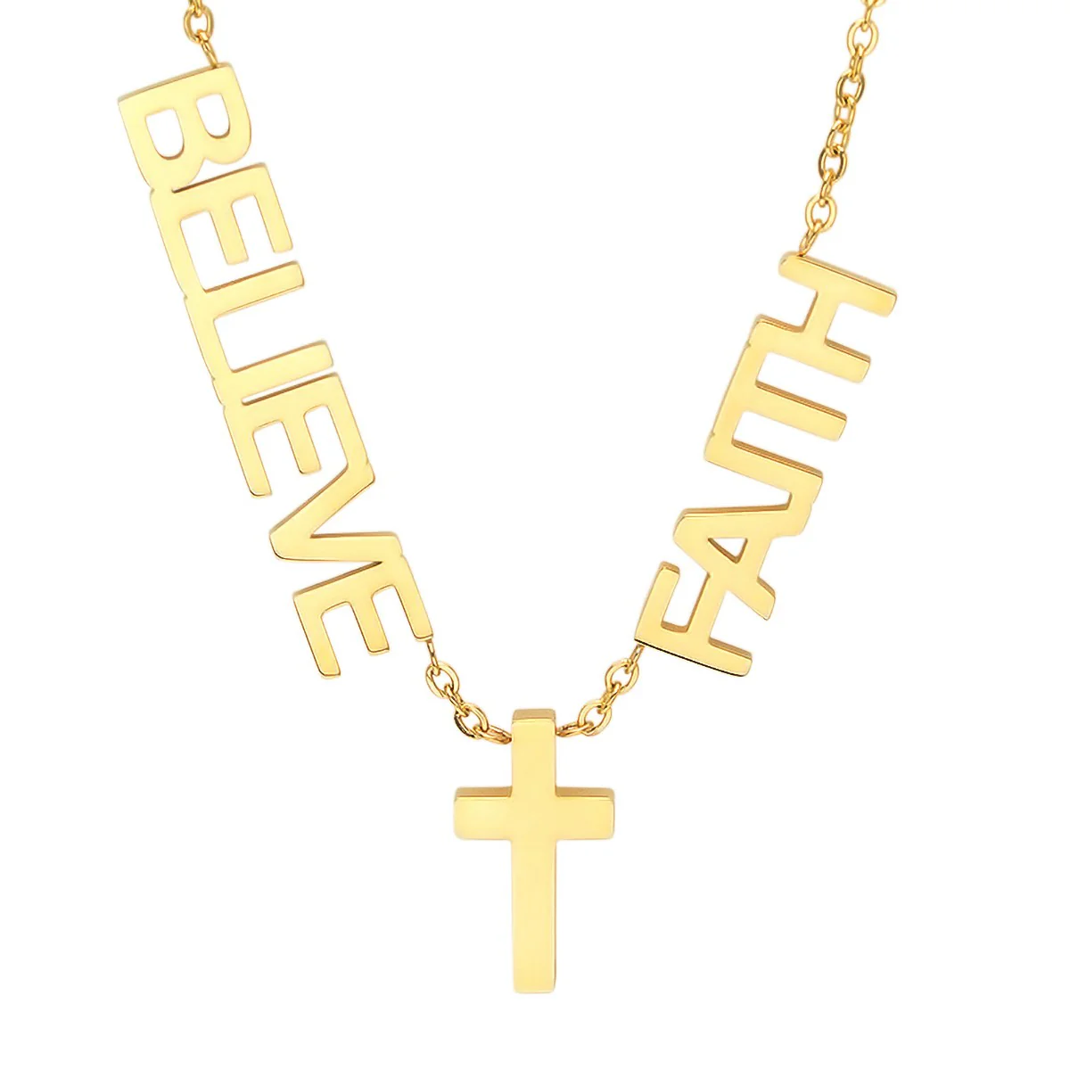 Faith, Believe & Cross Necklace - Image 5