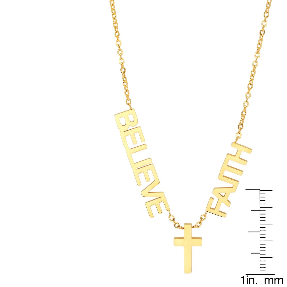 Faith, Believe & Cross Necklace - Image 6