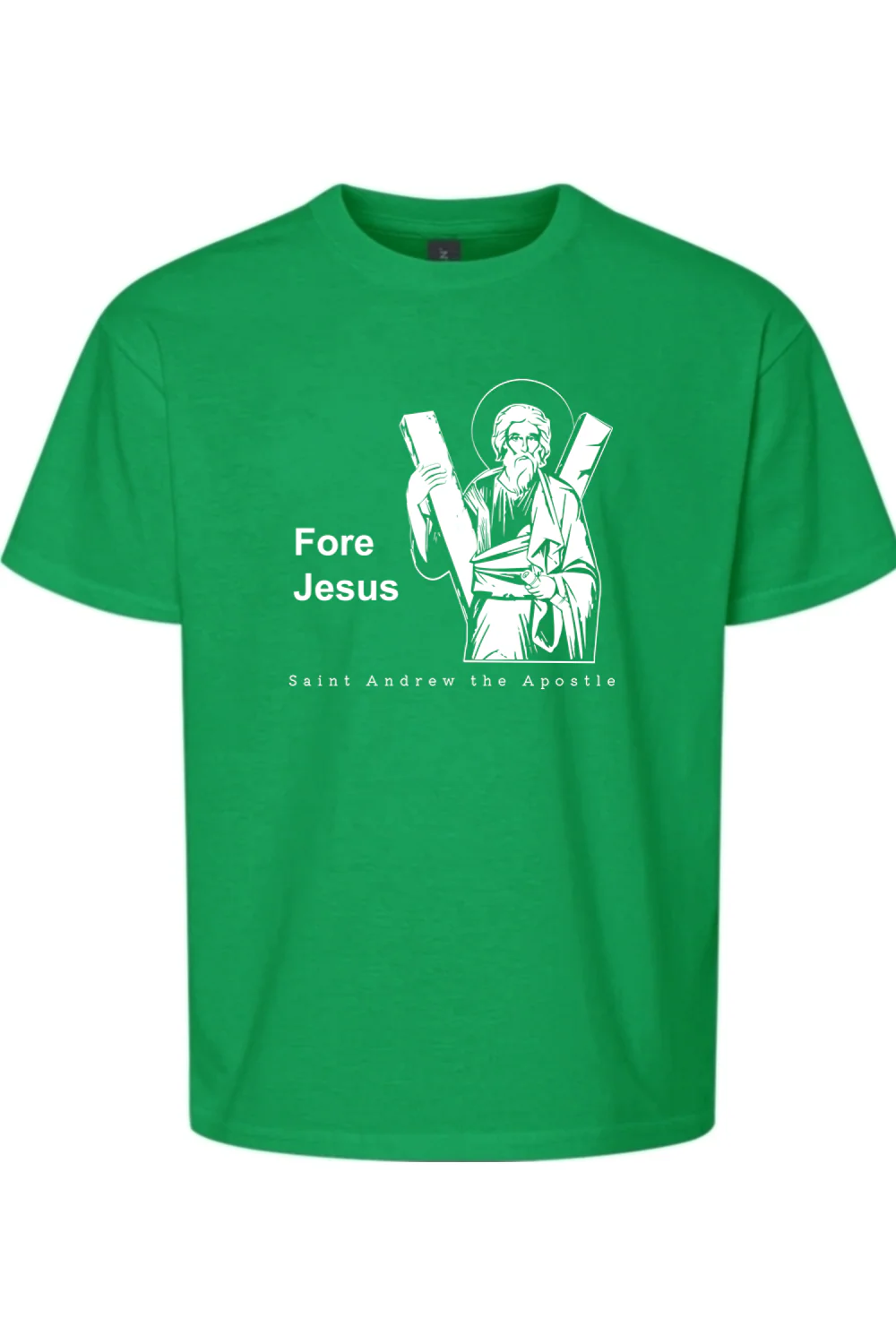 Fore Jesus - St. Andrew the Apostle Youth T-Shirt - Image 2
