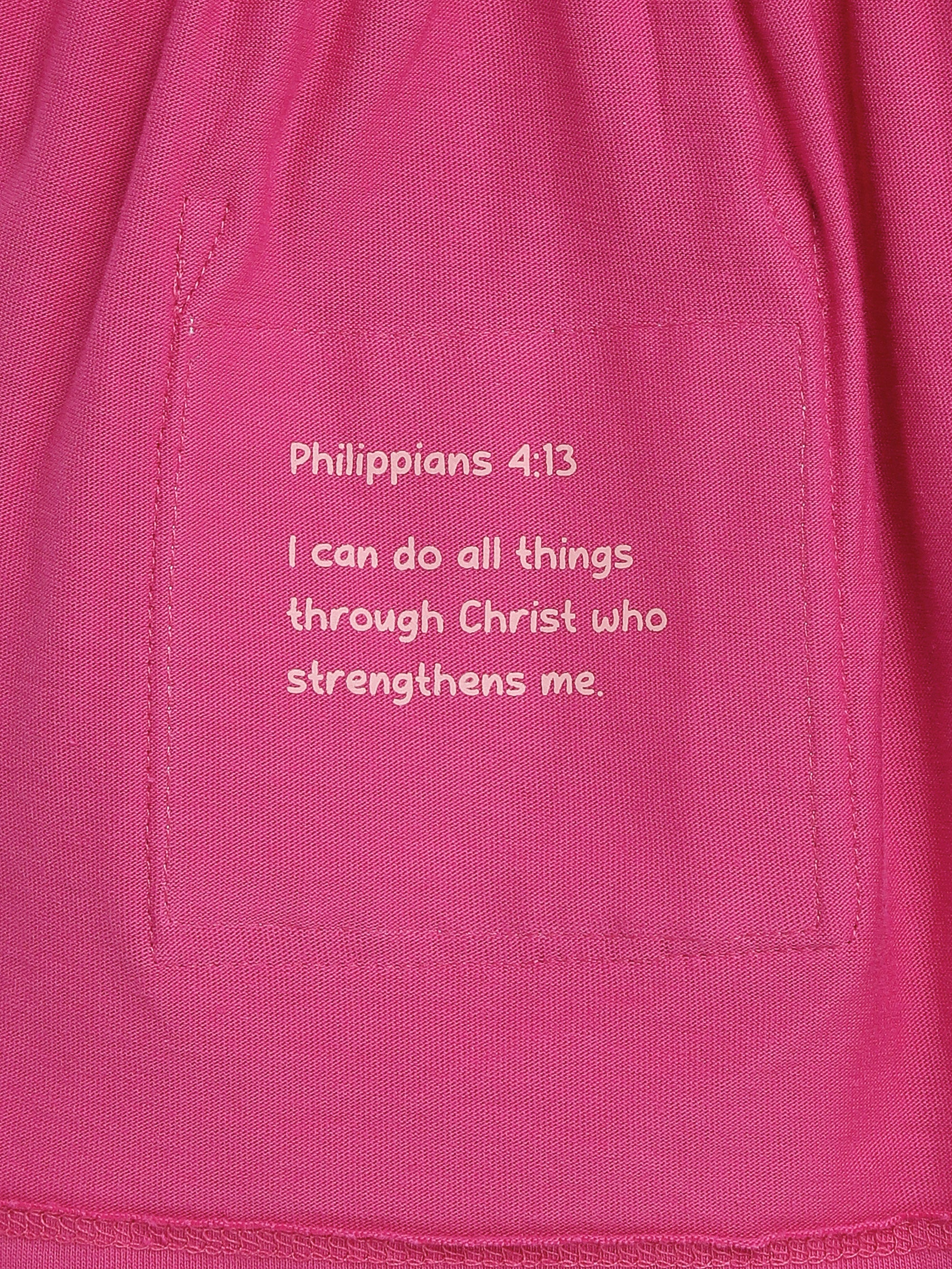 Fuchsia Prayer Pocket Short Sleeve Twirl Dress Bodysuit Cotton - Image 4