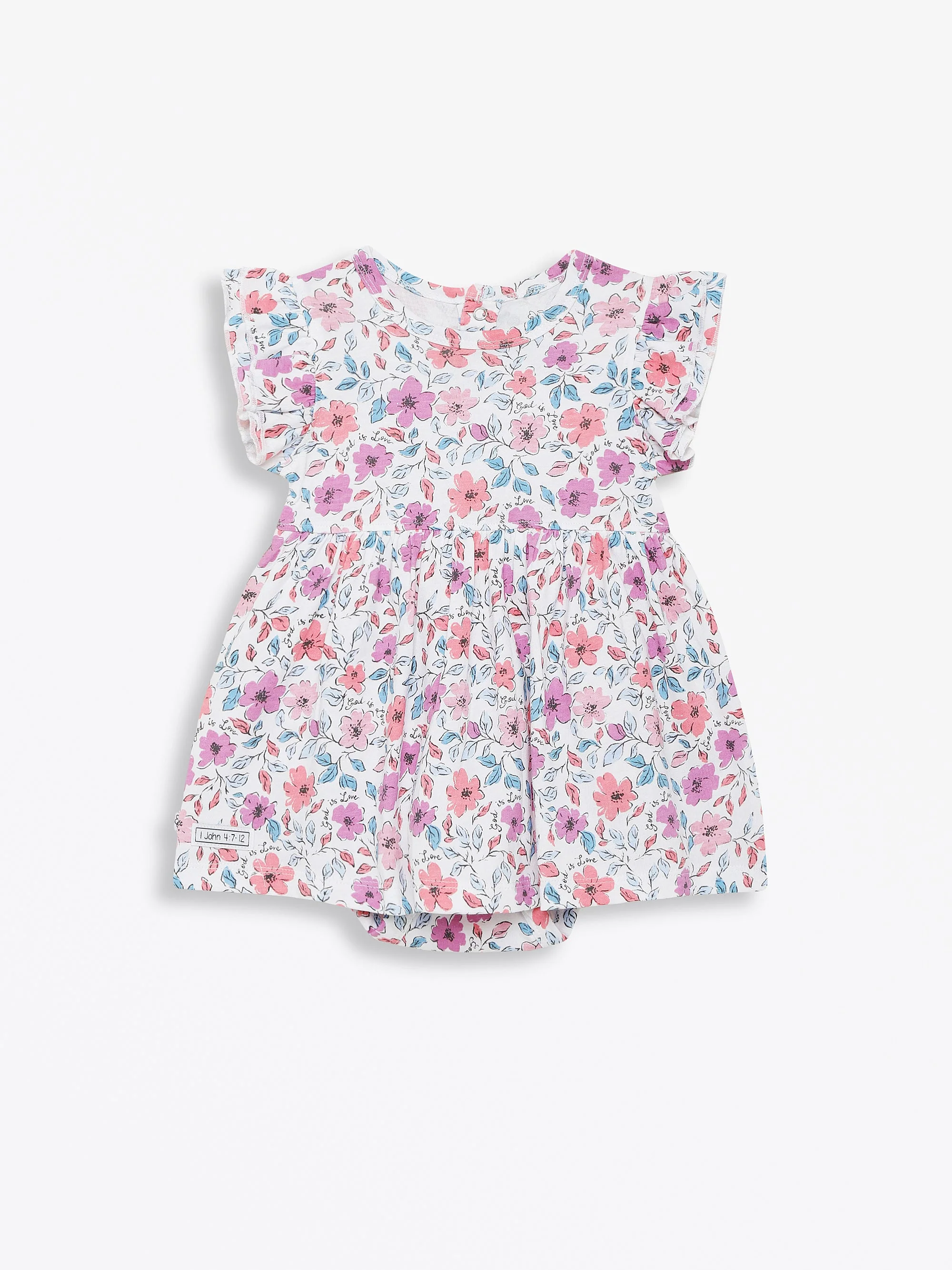 God is Love Short Sleeve Twirl Dress Bodysuit Cotton - Image 2