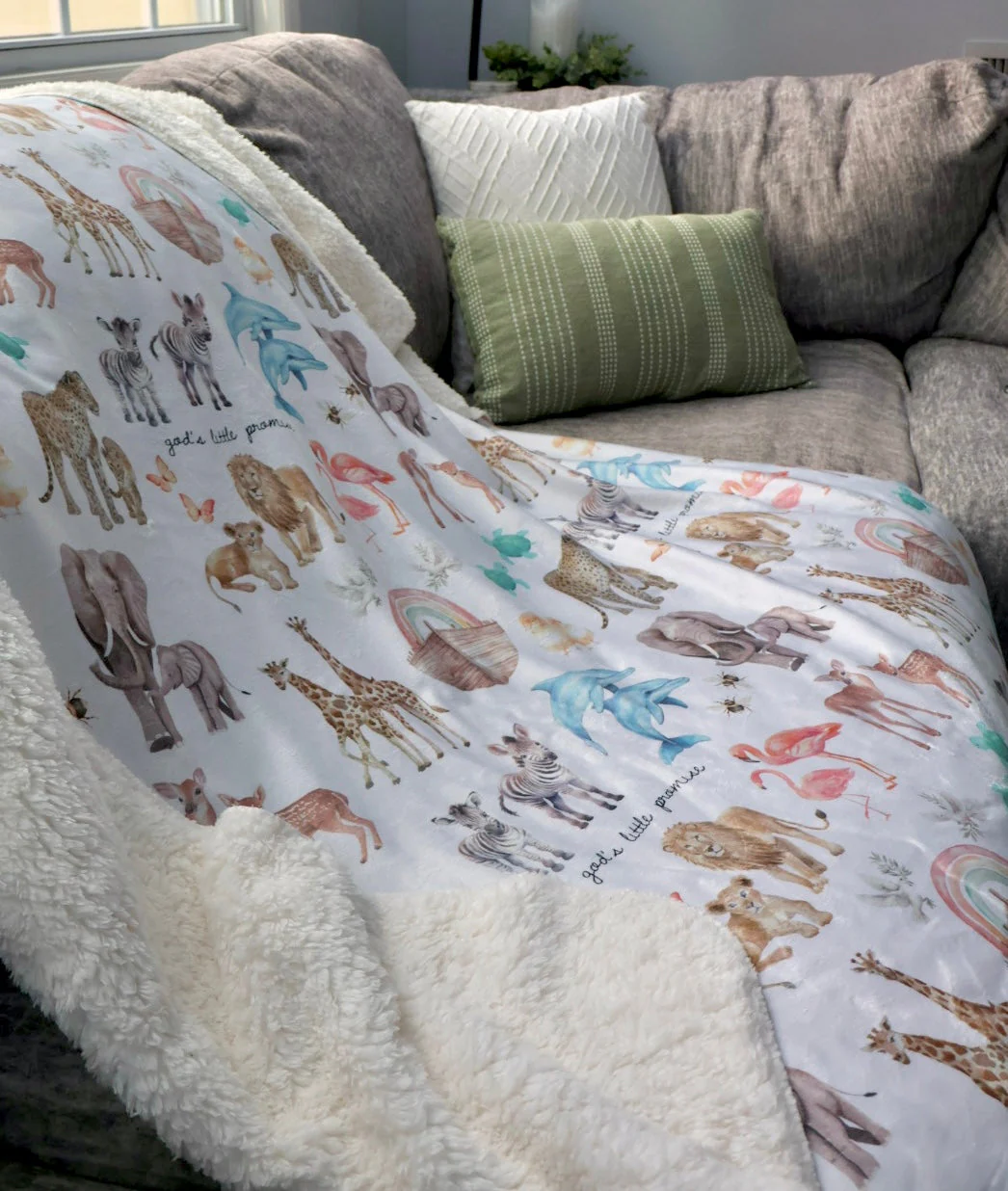 God's Little Promise Sherpa Blanket - Image 4