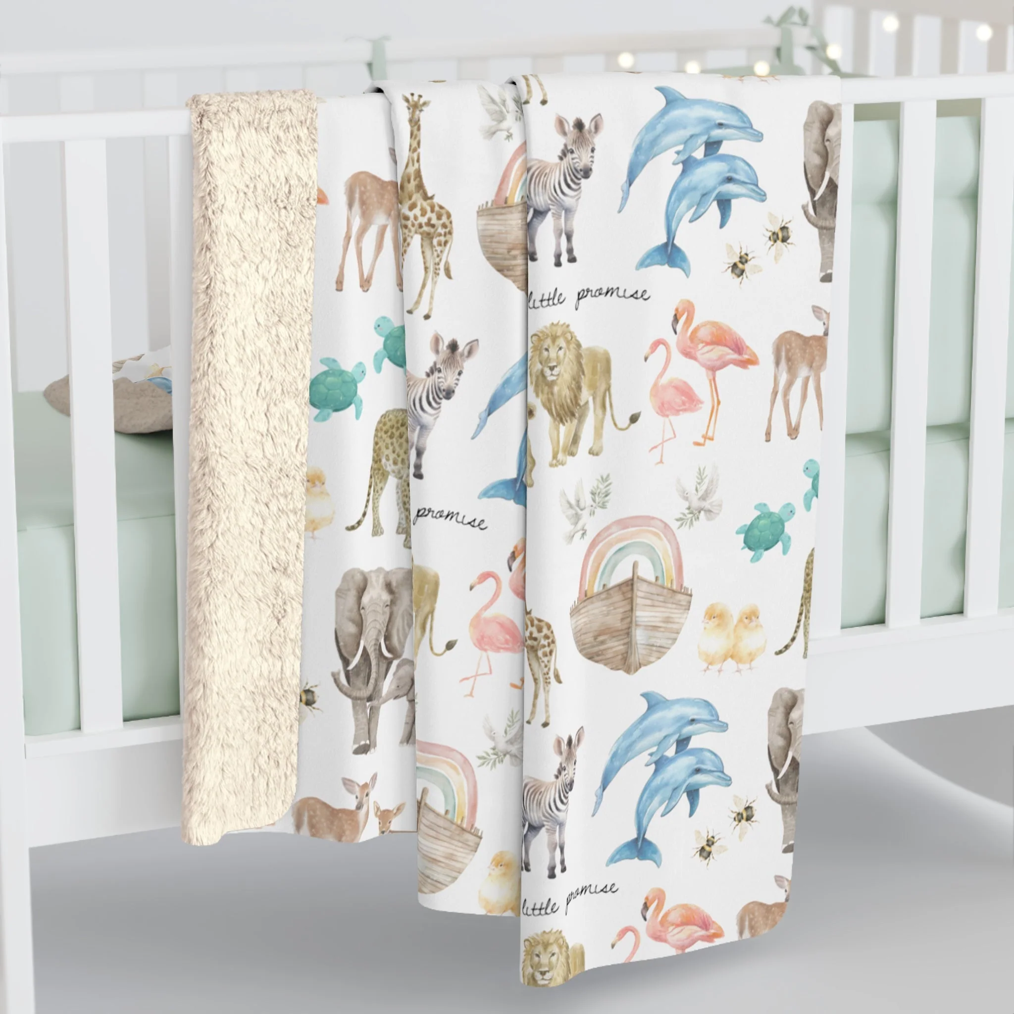 God's Little Promise Sherpa Blanket - Image 5