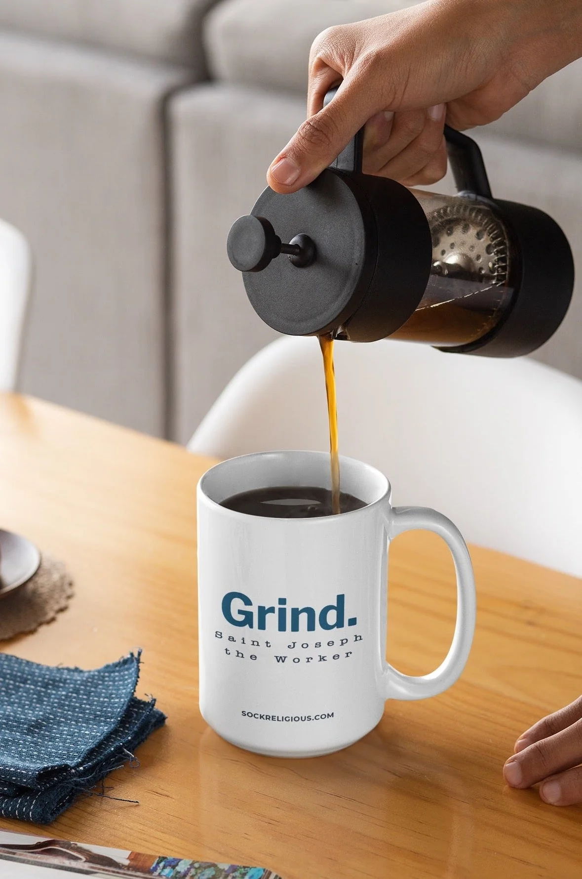 Grind. - St. Joseph the Worker Mug - Image 2