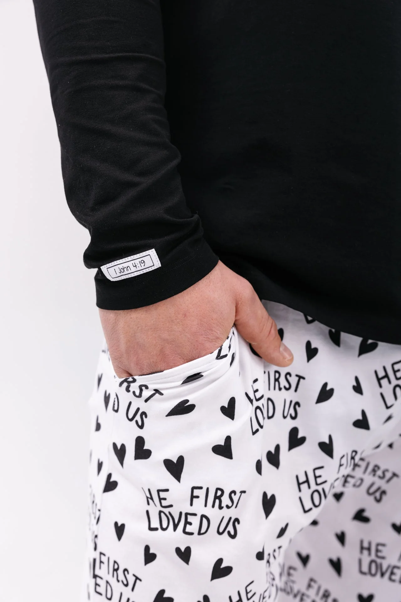He First Loved Us Men's PJ Set Cotton - Image 2