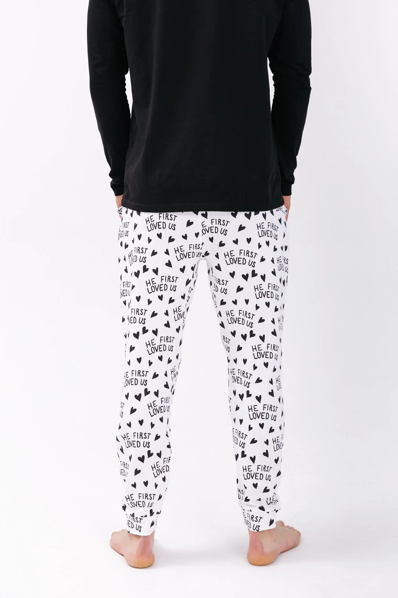 He First Loved Us Men's PJ Set Cotton - Image 3