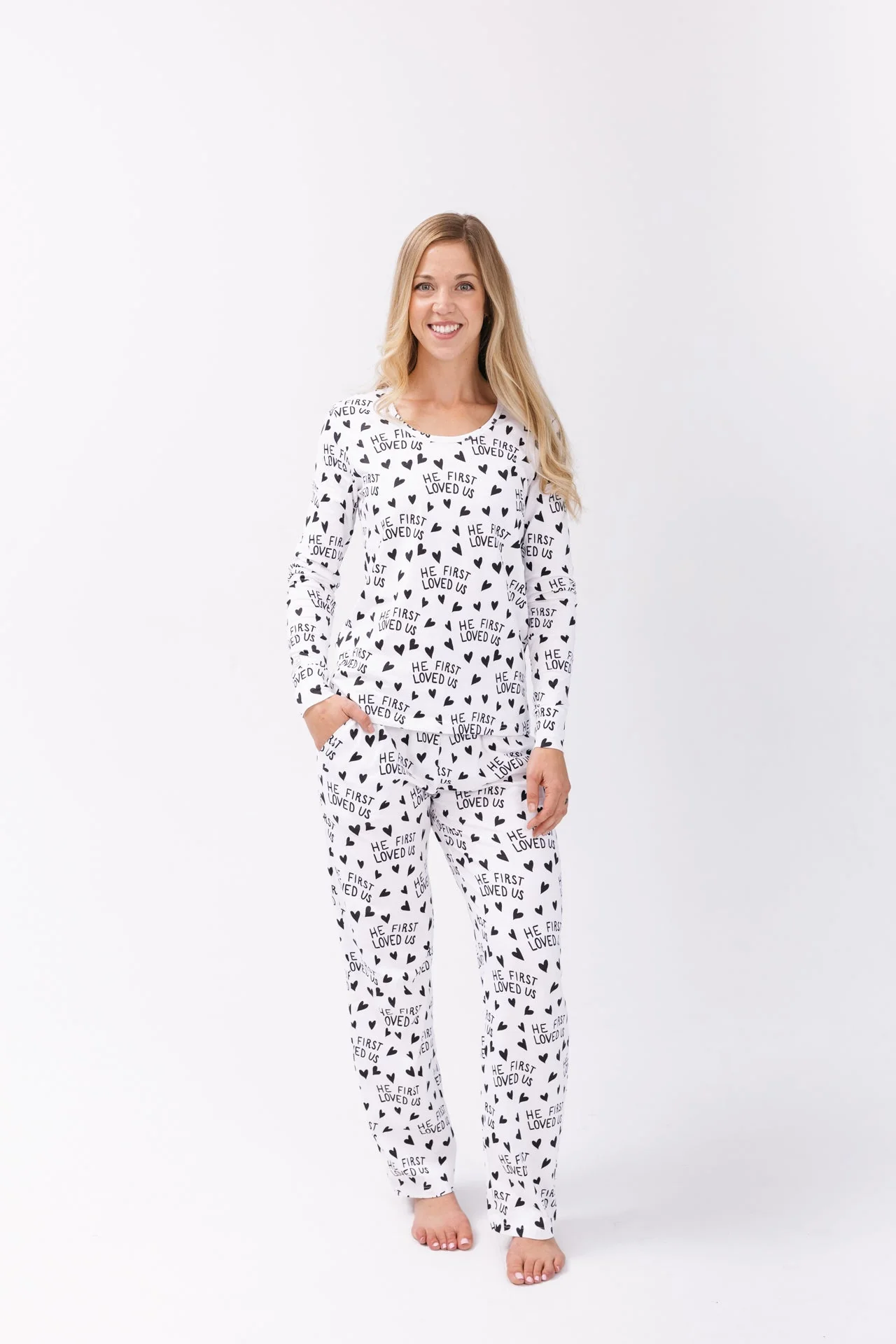 He First Loved Us Women's PJ Set Cotton