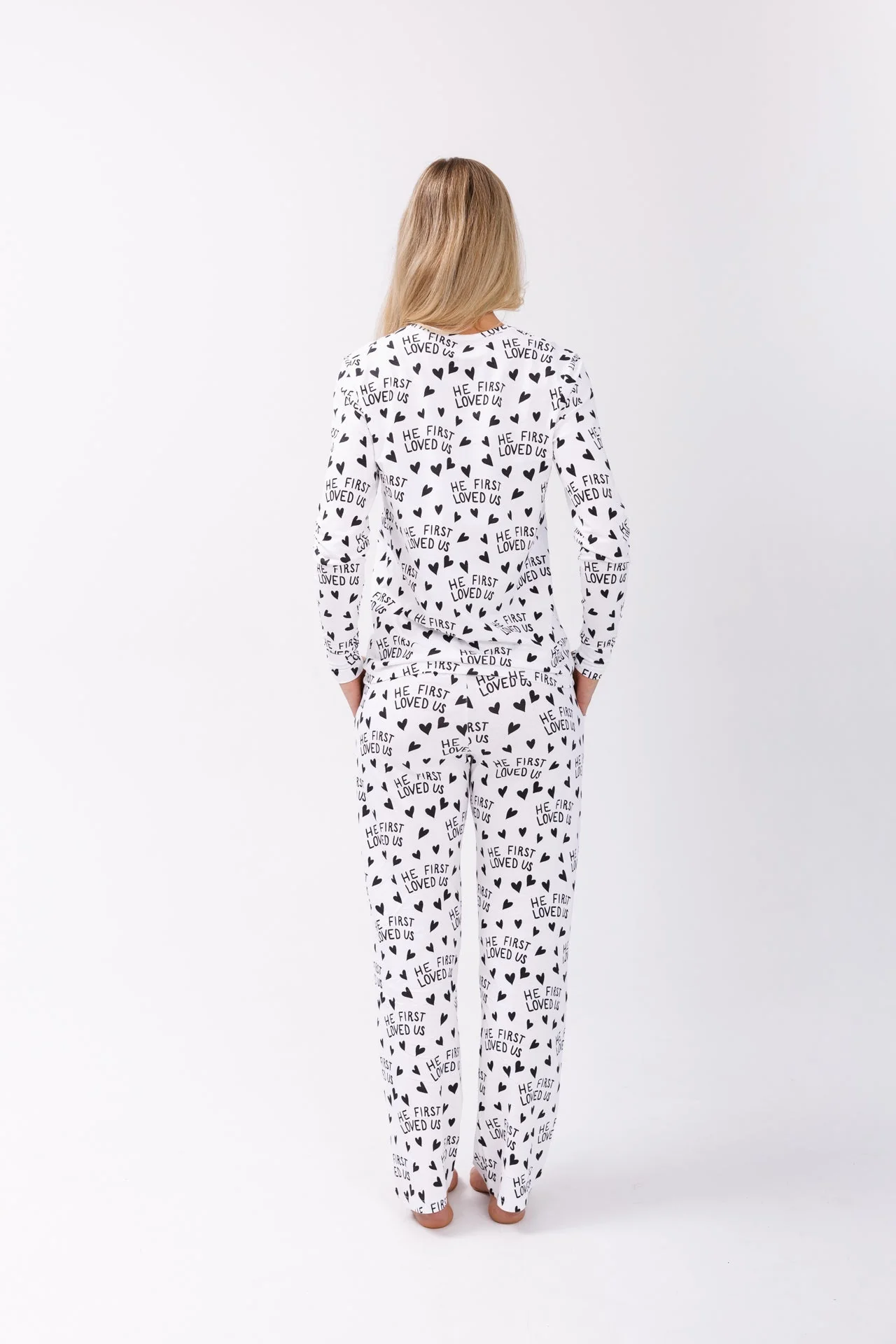 He First Loved Us Women's PJ Set Cotton - Image 3