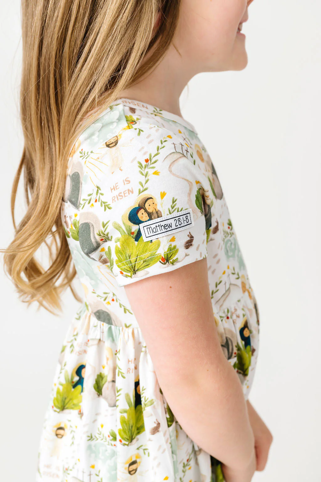 He Is Risen Short Sleeve Twirl Dress Cotton - Image 10