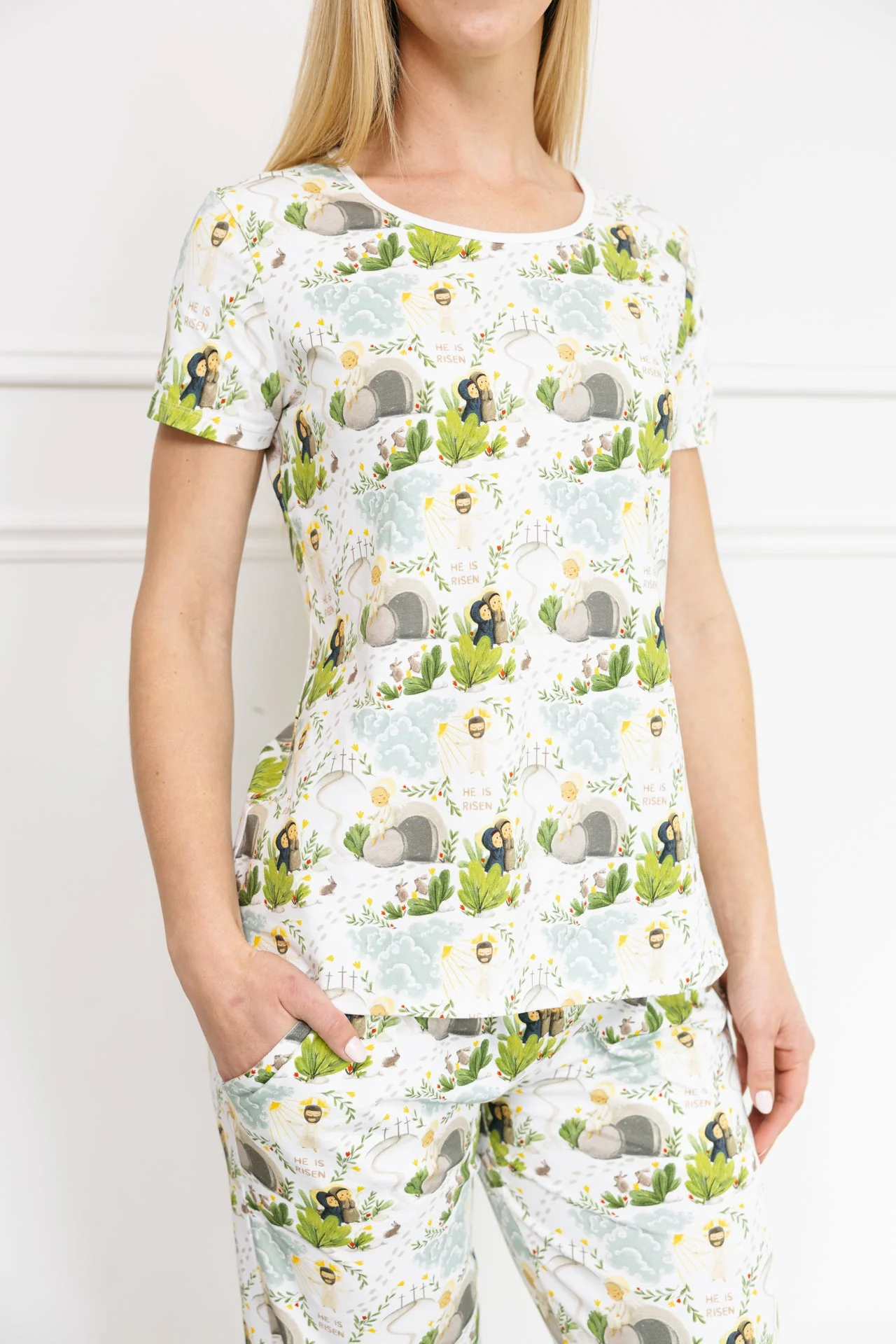 He Is Risen Women's PJ Relaxed Set Cotton - Image 2