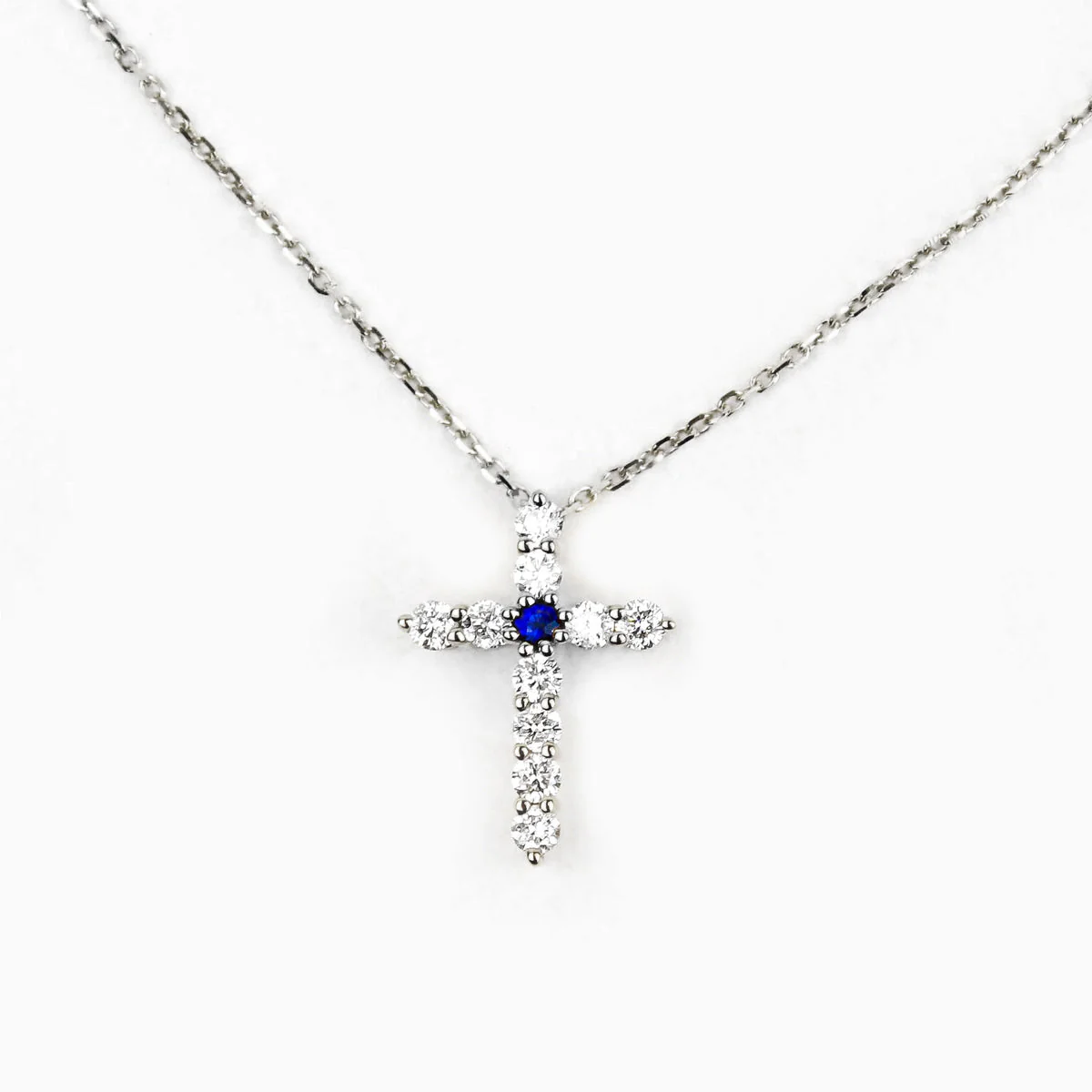 Heart of Mary Diamond and Sapphire Necklace - Image 7