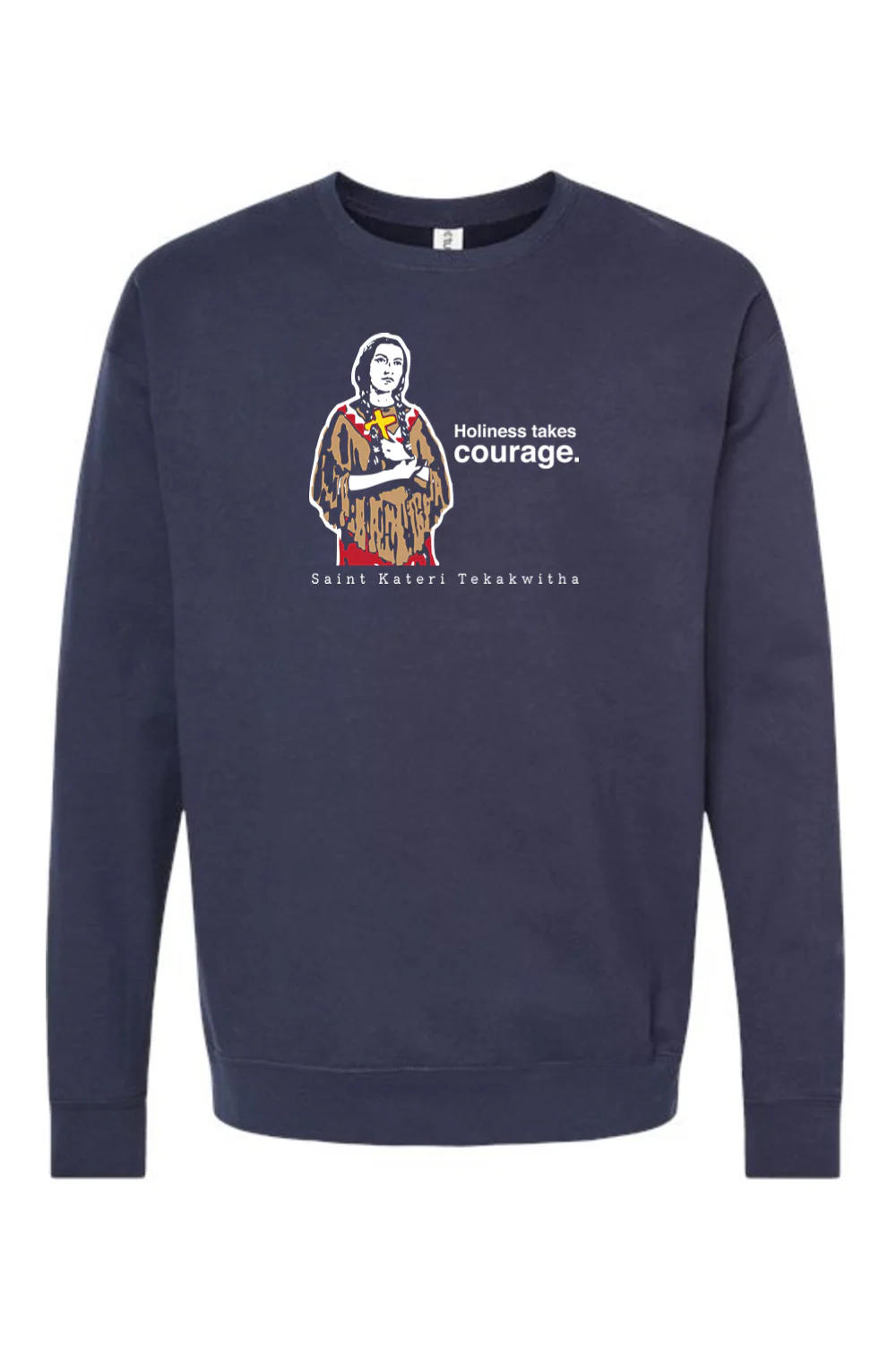 Holiness Takes Courage - St. Kateri Tekakwitha Crewneck Sweatshirt - Image 6