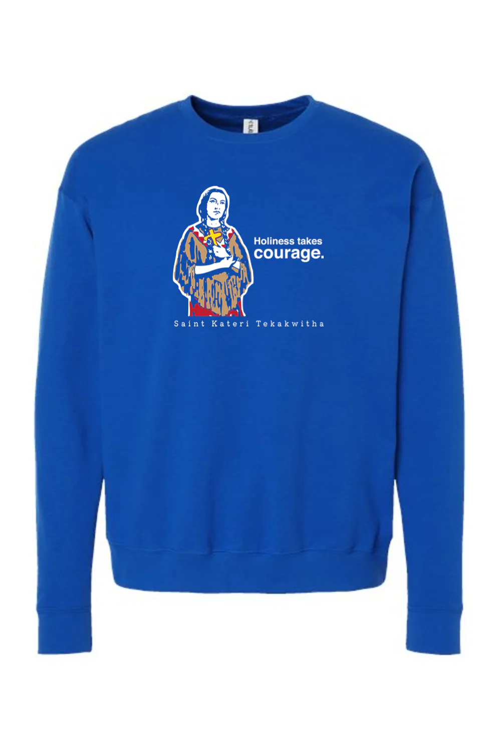 Holiness Takes Courage - St. Kateri Tekakwitha Crewneck Sweatshirt - Image 7