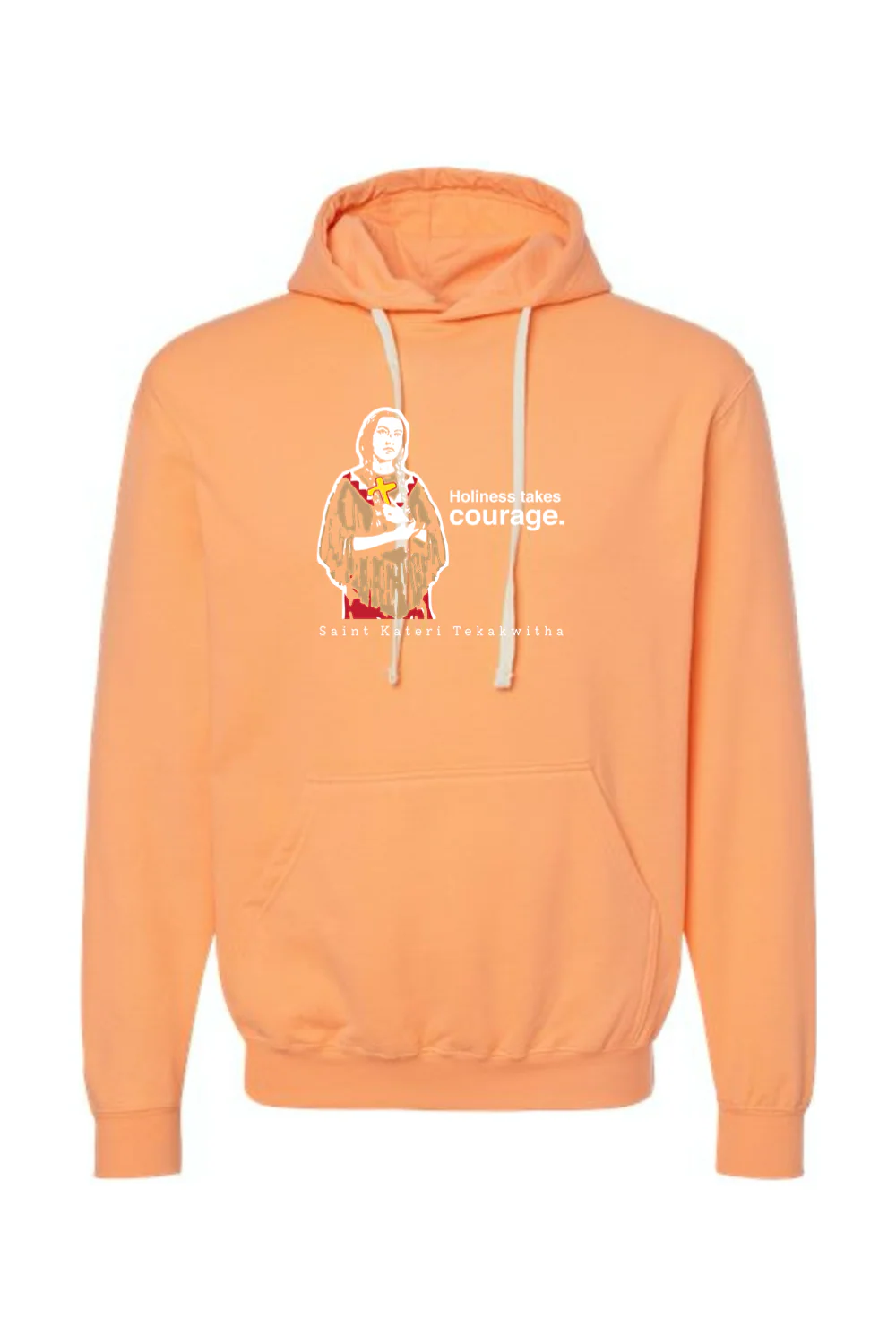 Holiness Takes Courage - St. Kateri Tekakwitha Hoodie Sweatshirt - Image 2