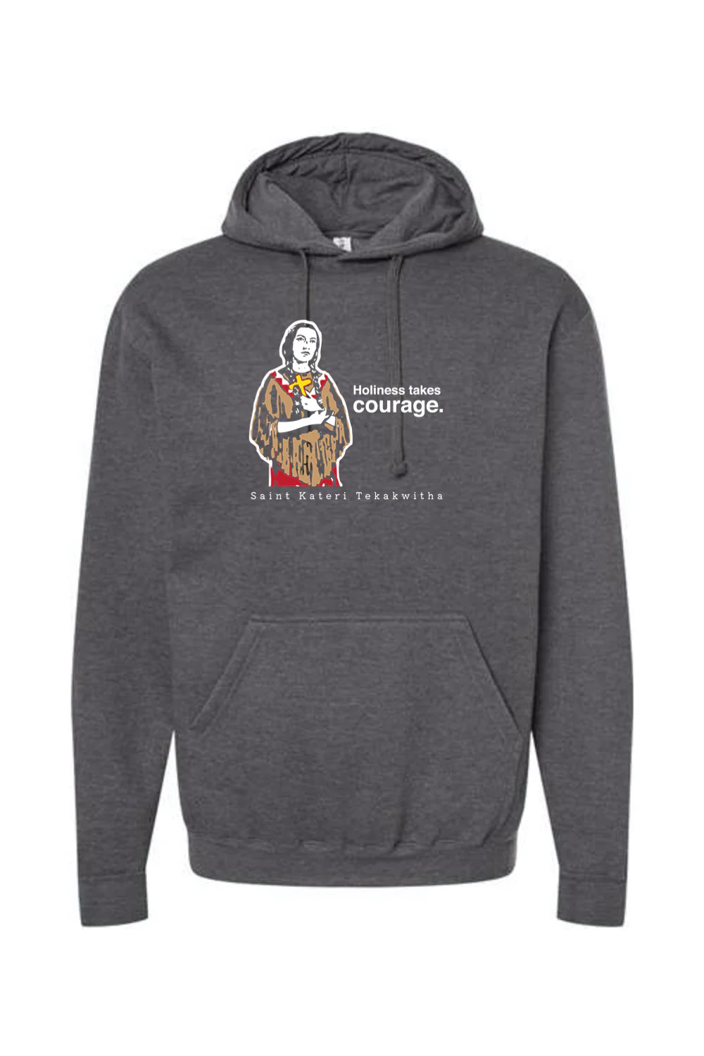 Holiness Takes Courage - St. Kateri Tekakwitha Hoodie Sweatshirt - Image 4