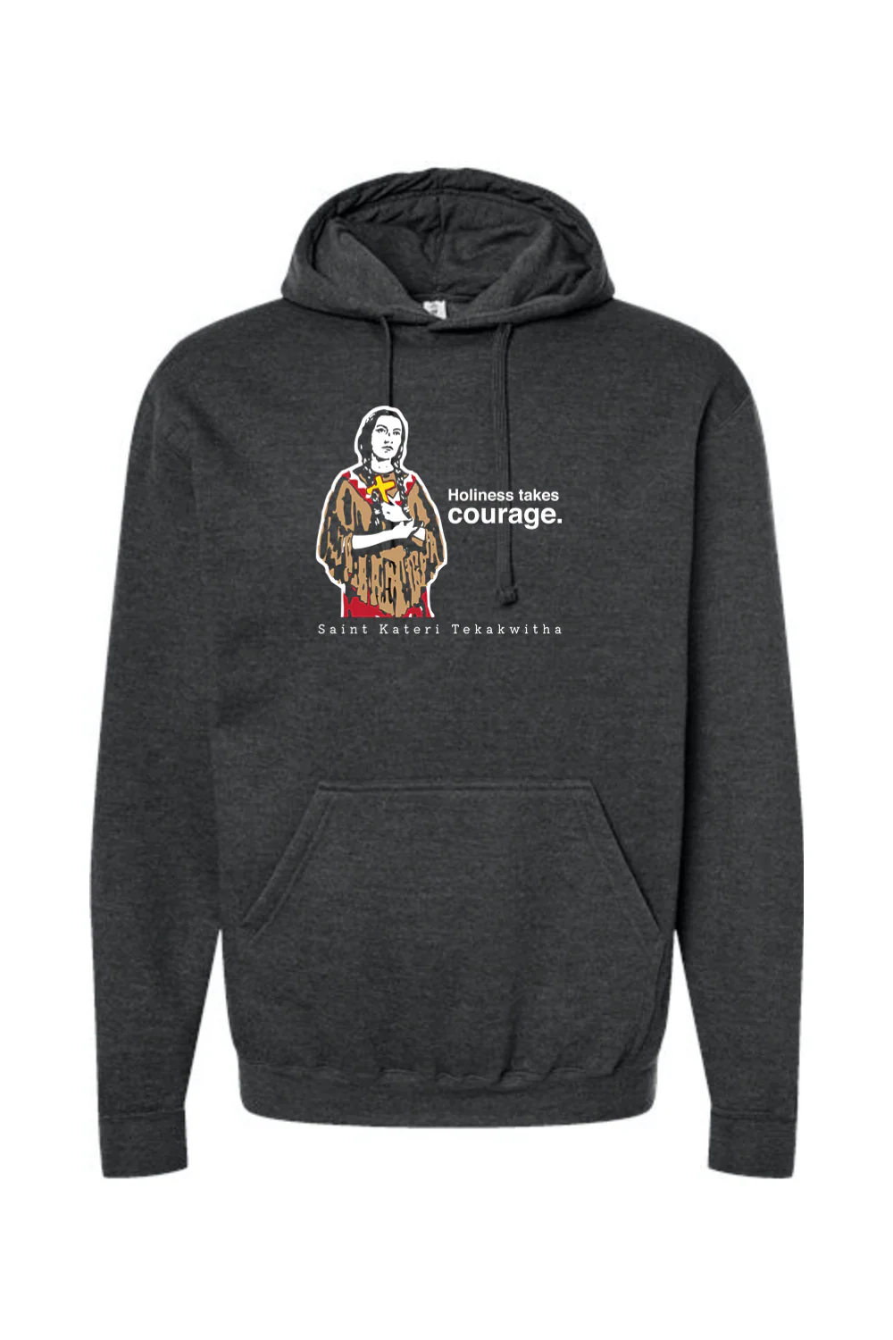 Holiness Takes Courage - St. Kateri Tekakwitha Hoodie Sweatshirt - Image 6