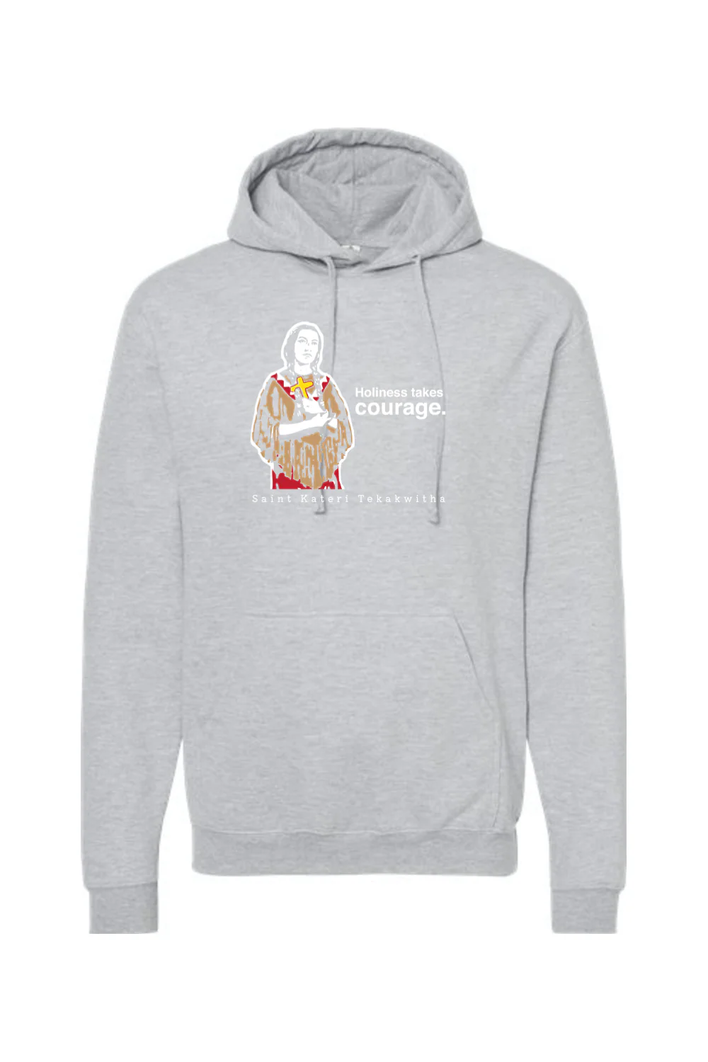 Holiness Takes Courage - St. Kateri Tekakwitha Hoodie Sweatshirt - Image 7