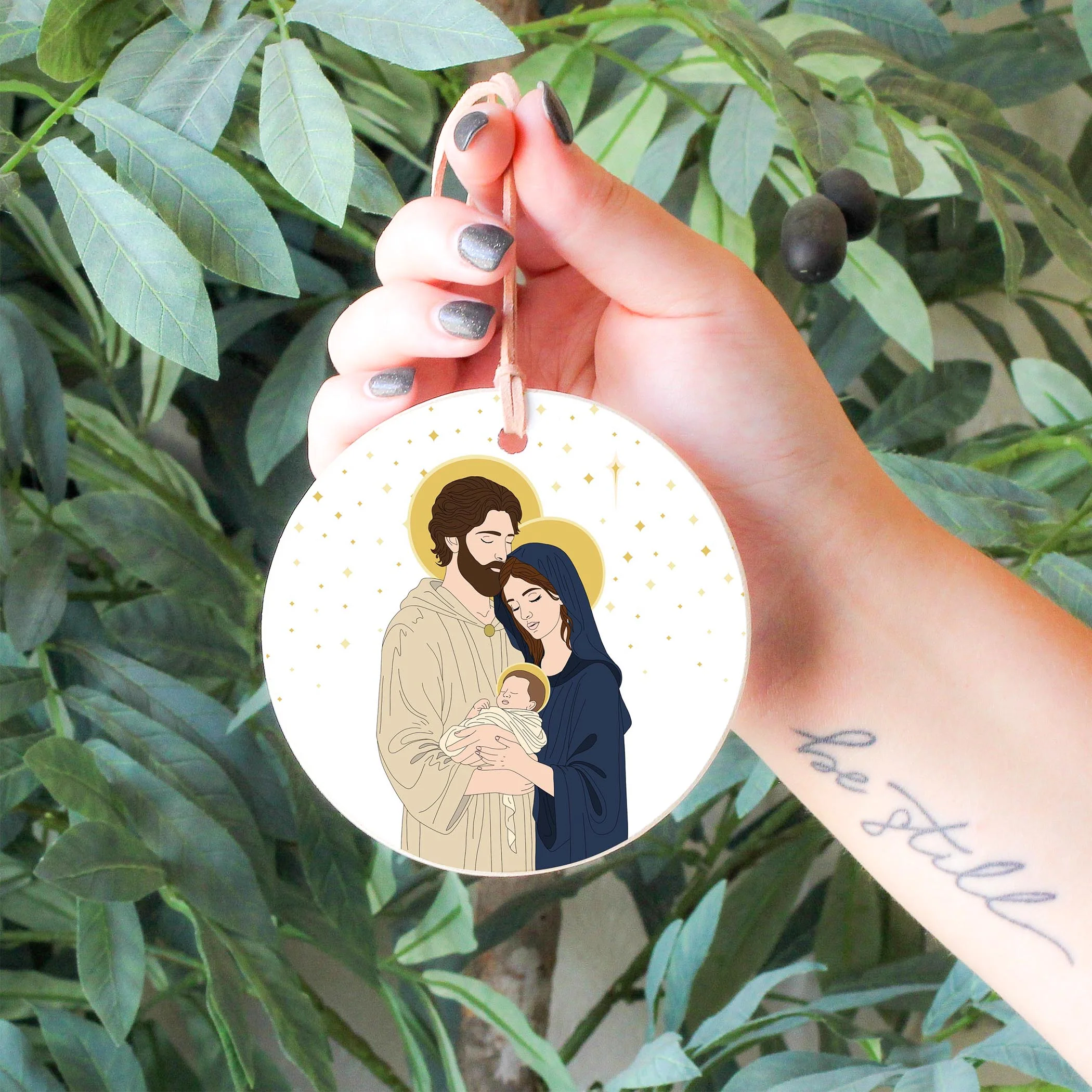 Holy Family Stars 4" Round Ornament - Image 7