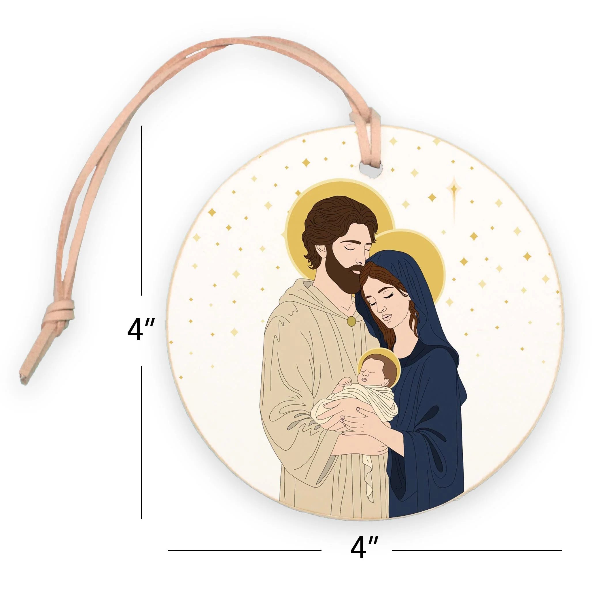 Holy Family Stars 4" Round Ornament - Image 8