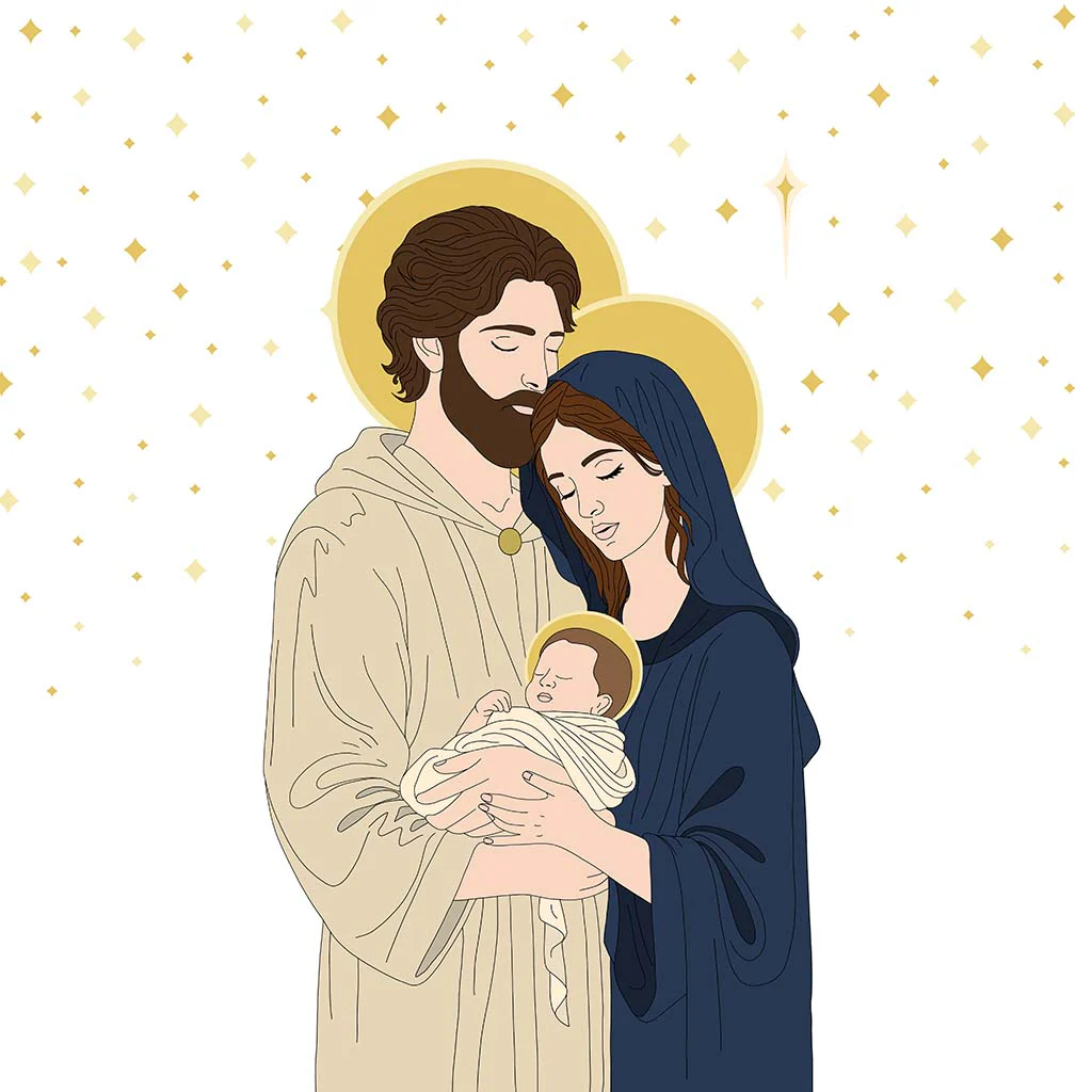 Holy Family Stars 4" Round Ornament - Image 9