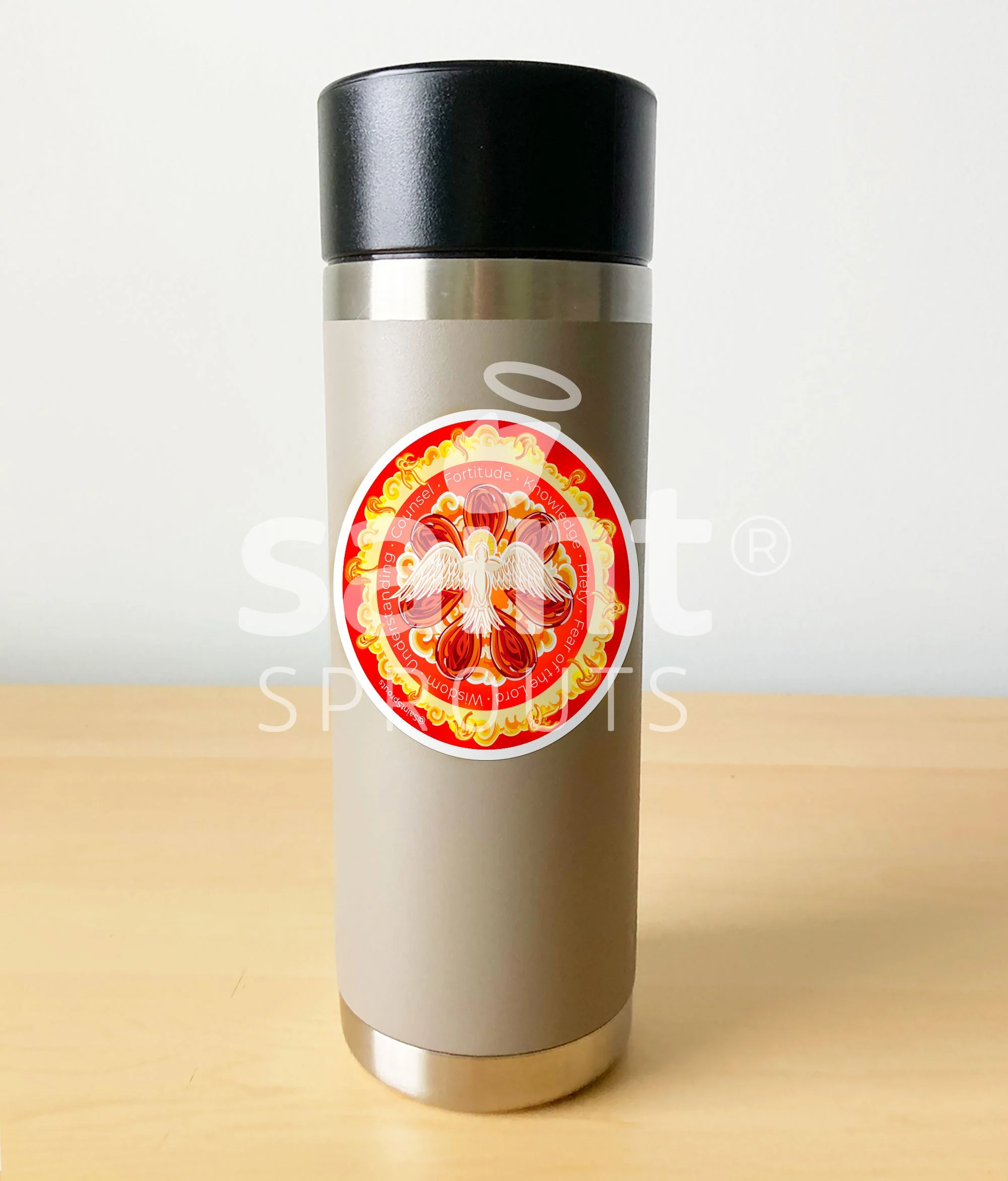 Holy Spirit Catholic Sticker – Dove and Tongues of Fire - Image 3