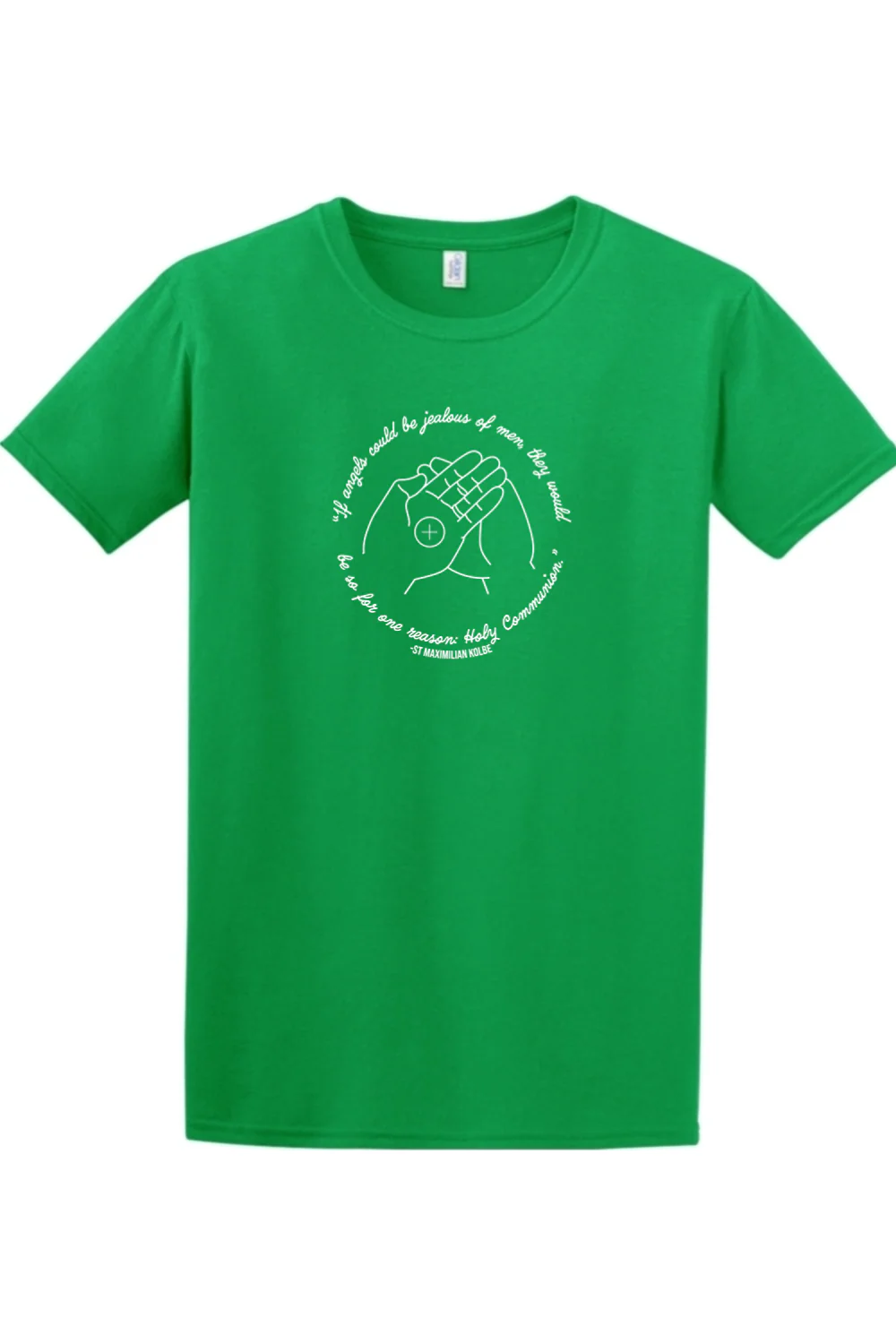 If Angels Could Be Jealous - St. Maximilian Kolbe Adult T-shirt - Image 5