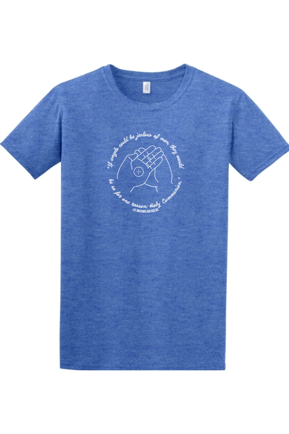 If Angels Could Be Jealous - St. Maximilian Kolbe Adult T-shirt - Image 6