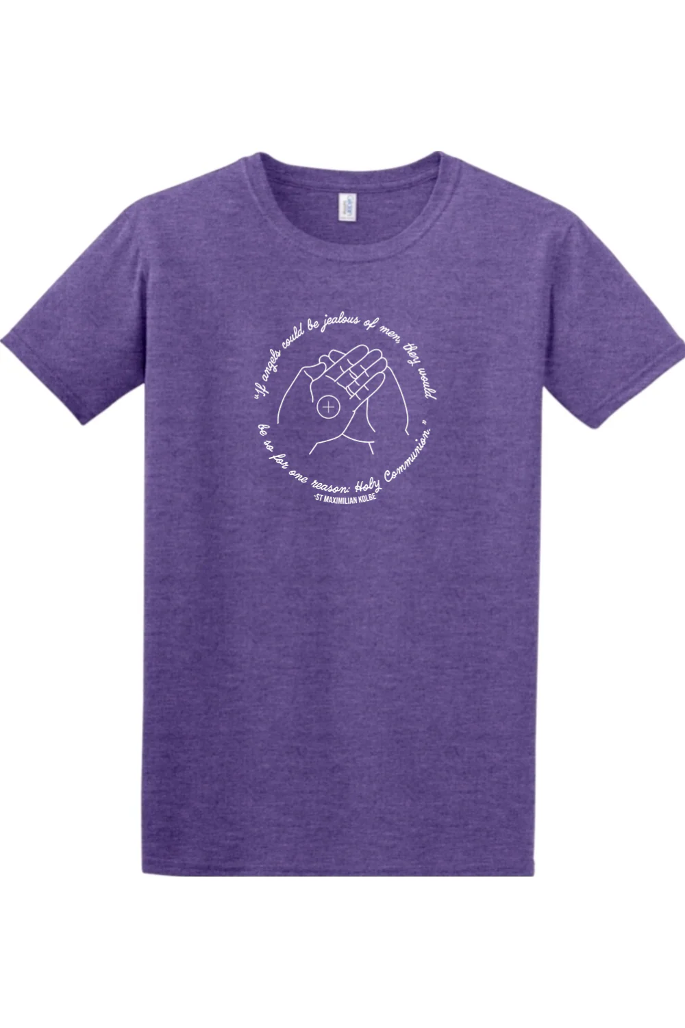 If Angels Could Be Jealous - St. Maximilian Kolbe Adult T-shirt - Image 8