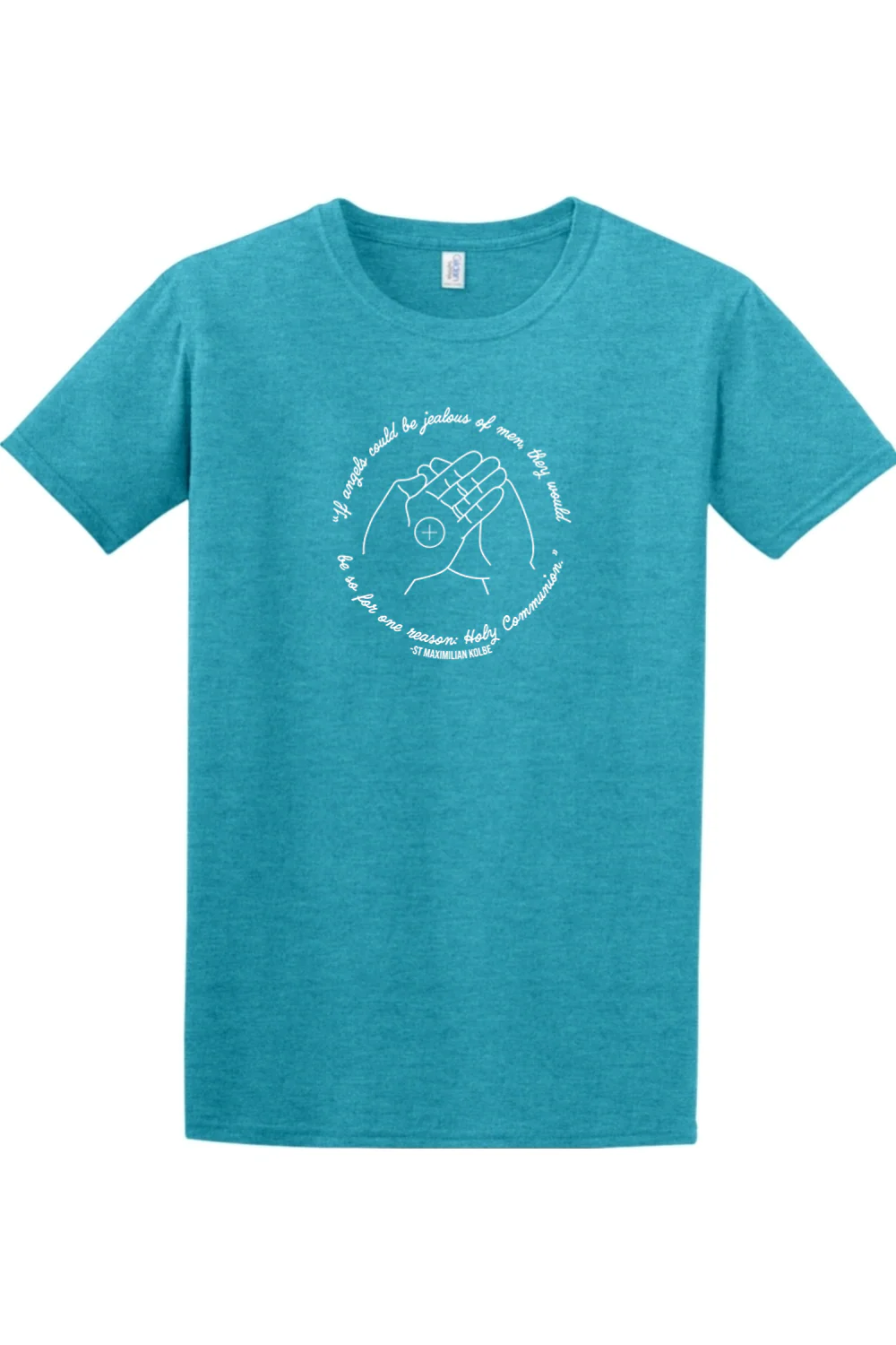 If Angels Could Be Jealous - St. Maximilian Kolbe Adult T-shirt - Image 9