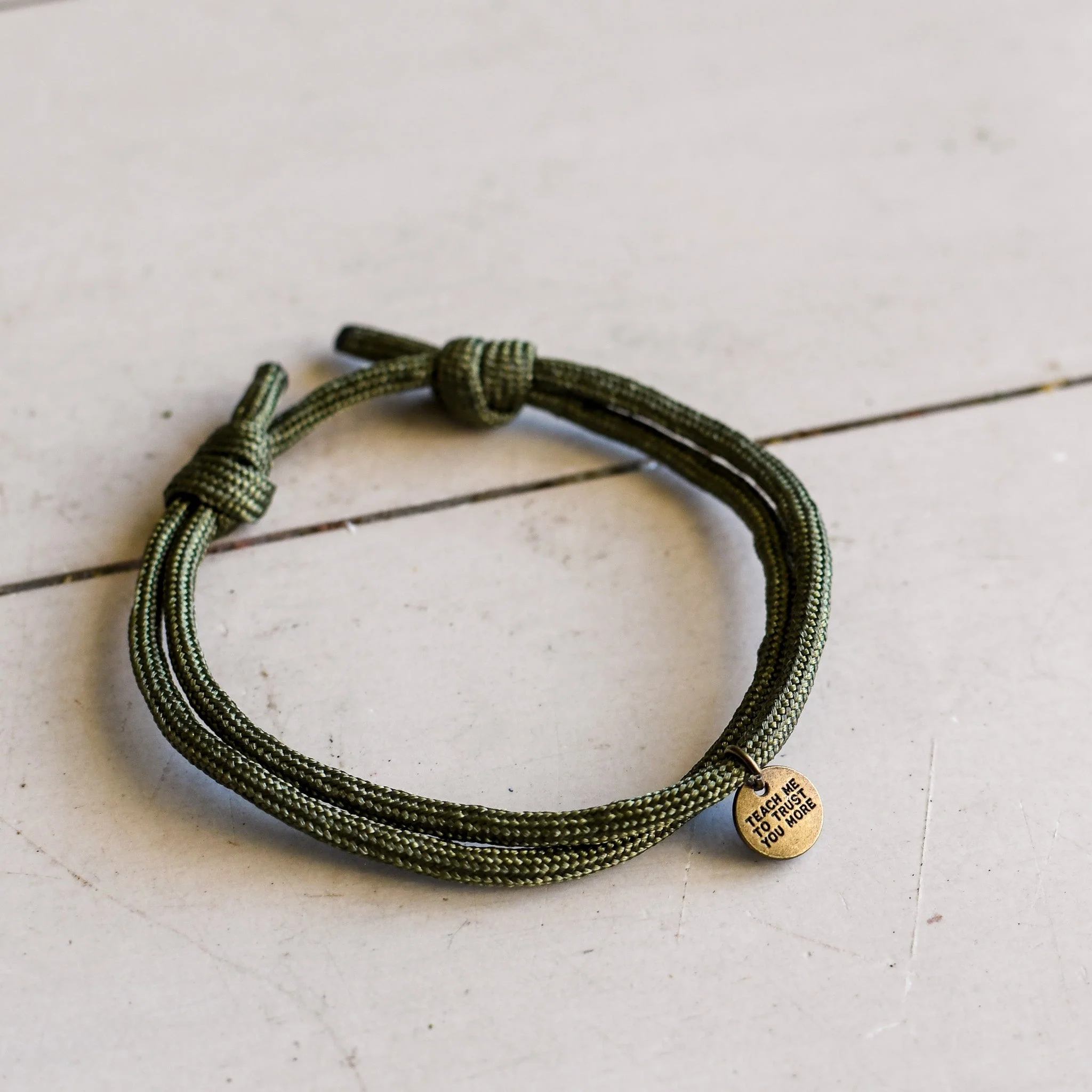 Jesus I Trust in You Olive Paracord Bracelet - Image 3