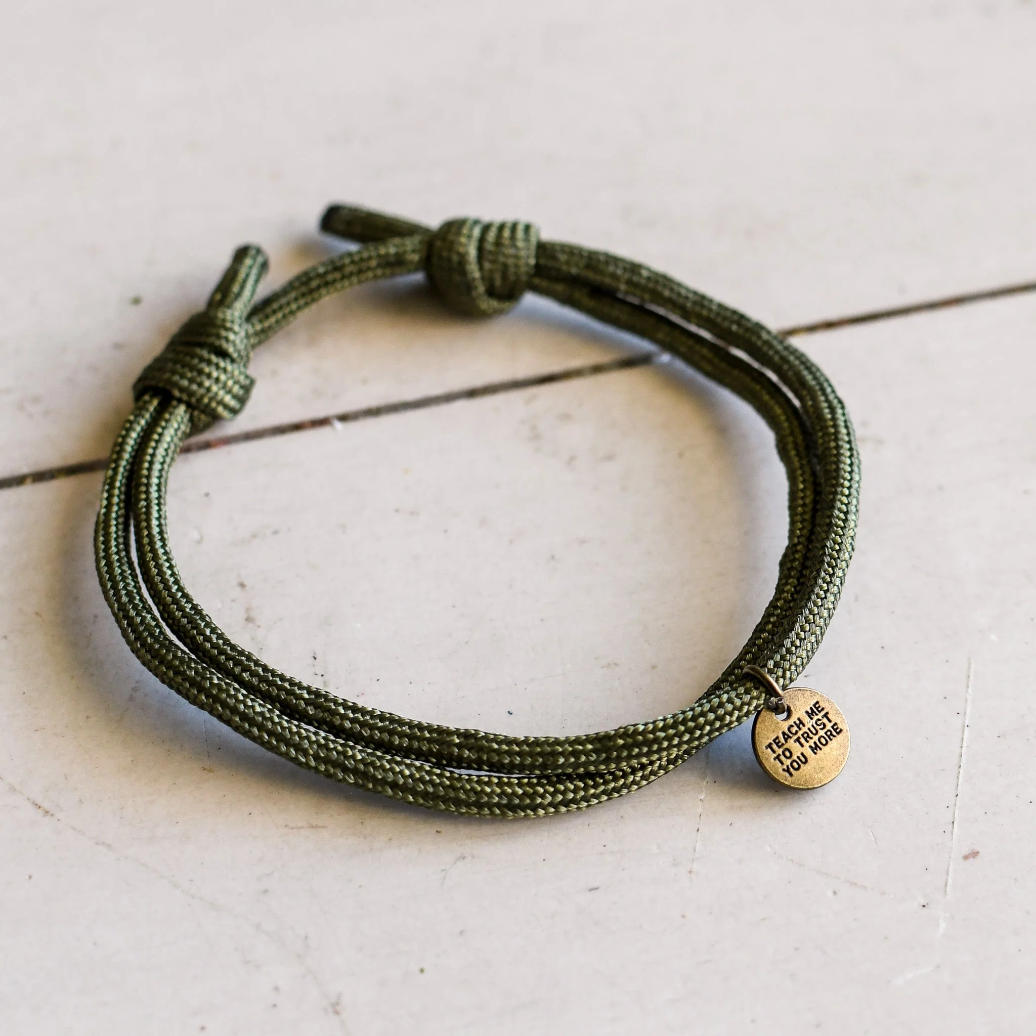 Jesus I Trust in You Olive Paracord Bracelet - Image 4