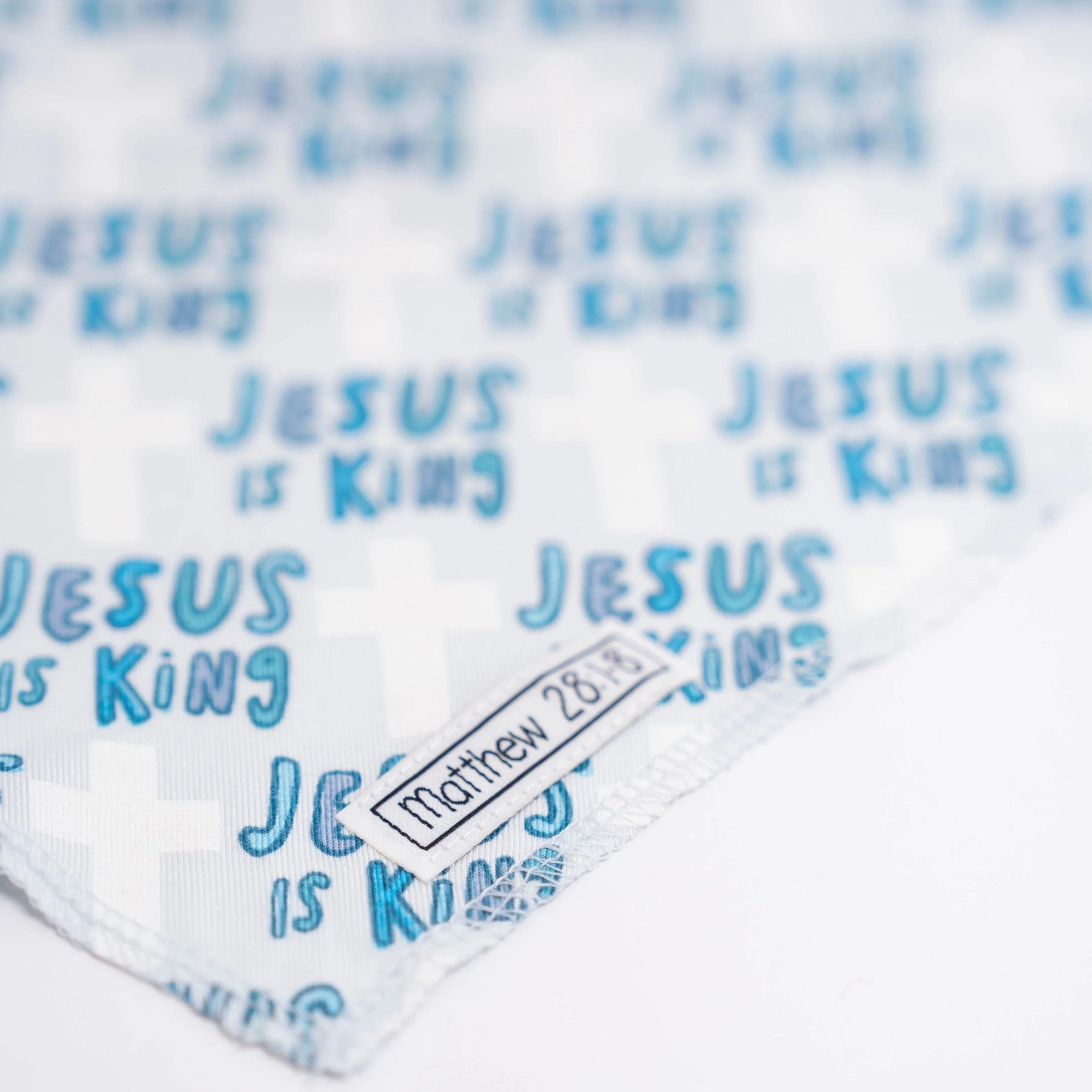 Jesus Is King Blue Pet Bandana Bamboo - Image 2