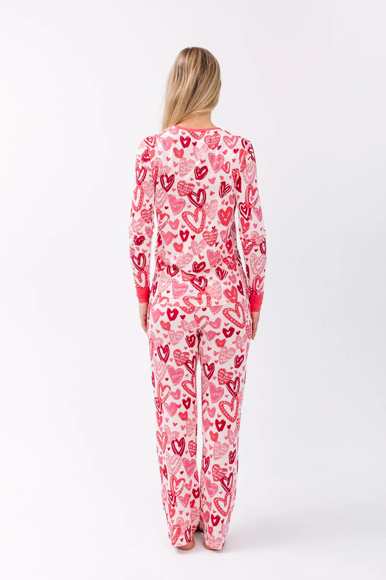 John 3:16 Pink Women's PJ Set Bamboo - Image 3