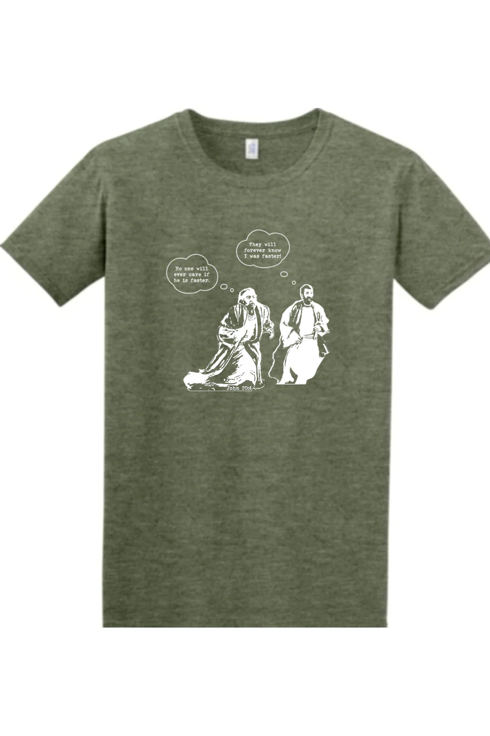 John Runs - John 20:4 Adult T-Shirt - Image 12